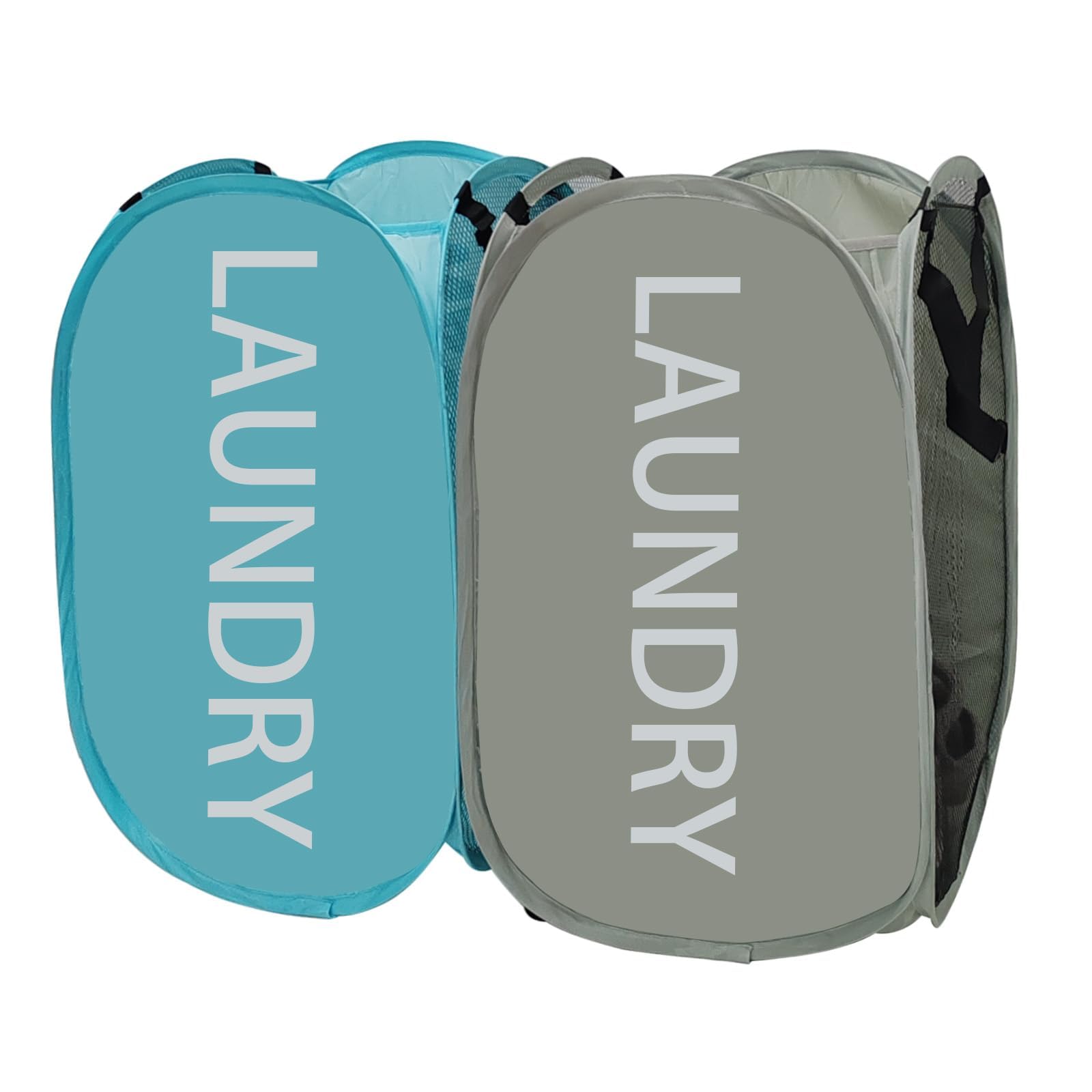 Aplter Mesh Laundry Hamper 2Pack Pop Up Hamper With Strong Handles, Collapsible Laundry Basket For Home, Bathroom, Bedroom, Trav