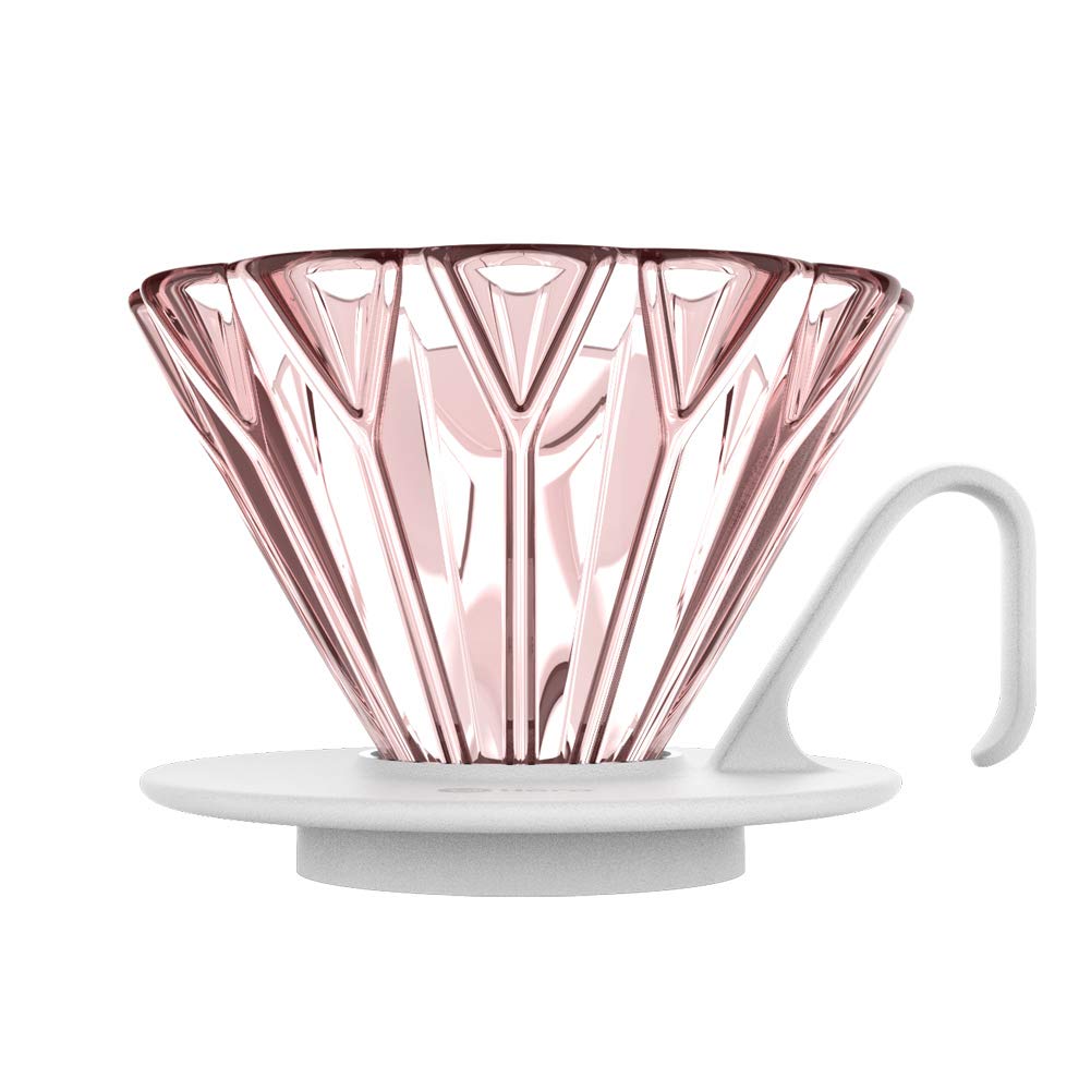 Elephantnum Hero Petal Glass Coffee Dripper V60 Barista Pour Over Hand Drip Brewer Pink