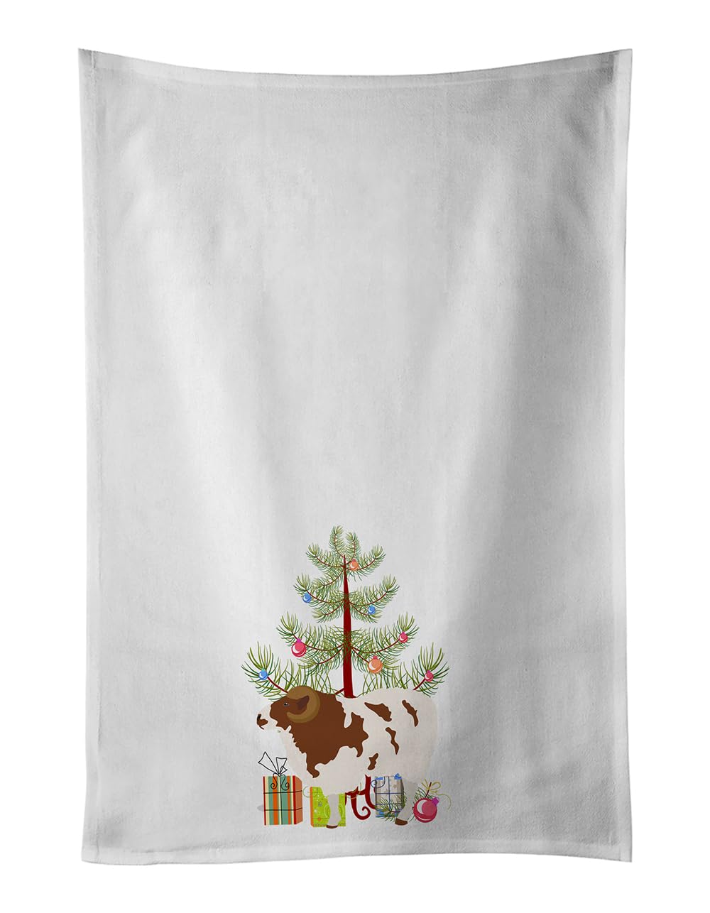 Jacob Sheep Christmas White Kitchen Towel Set of 2