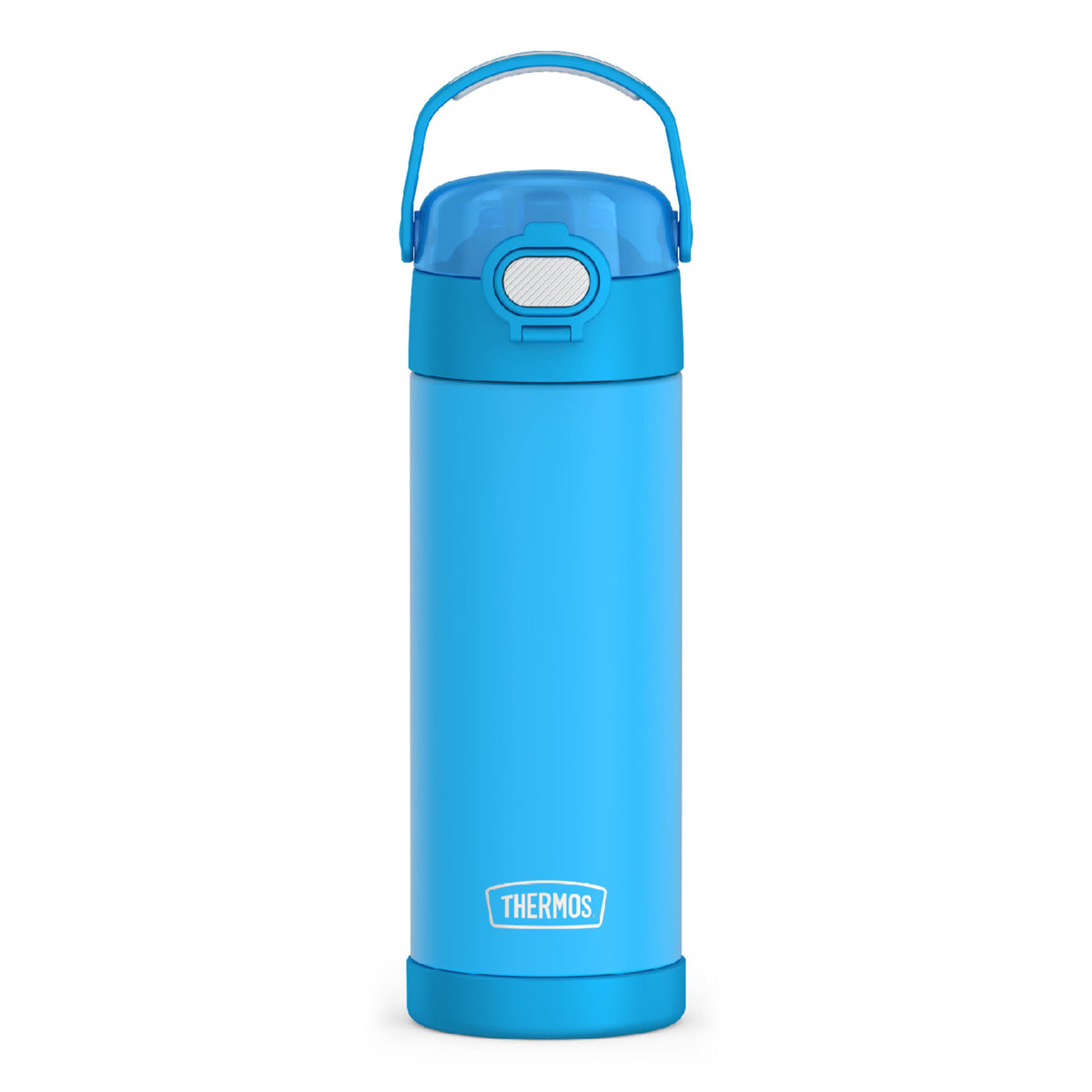 Thermos Funtainer 16 Ounce Stainless Steel Vacuum Insulated Bottle With Wide Spout Lid, Electric Blue