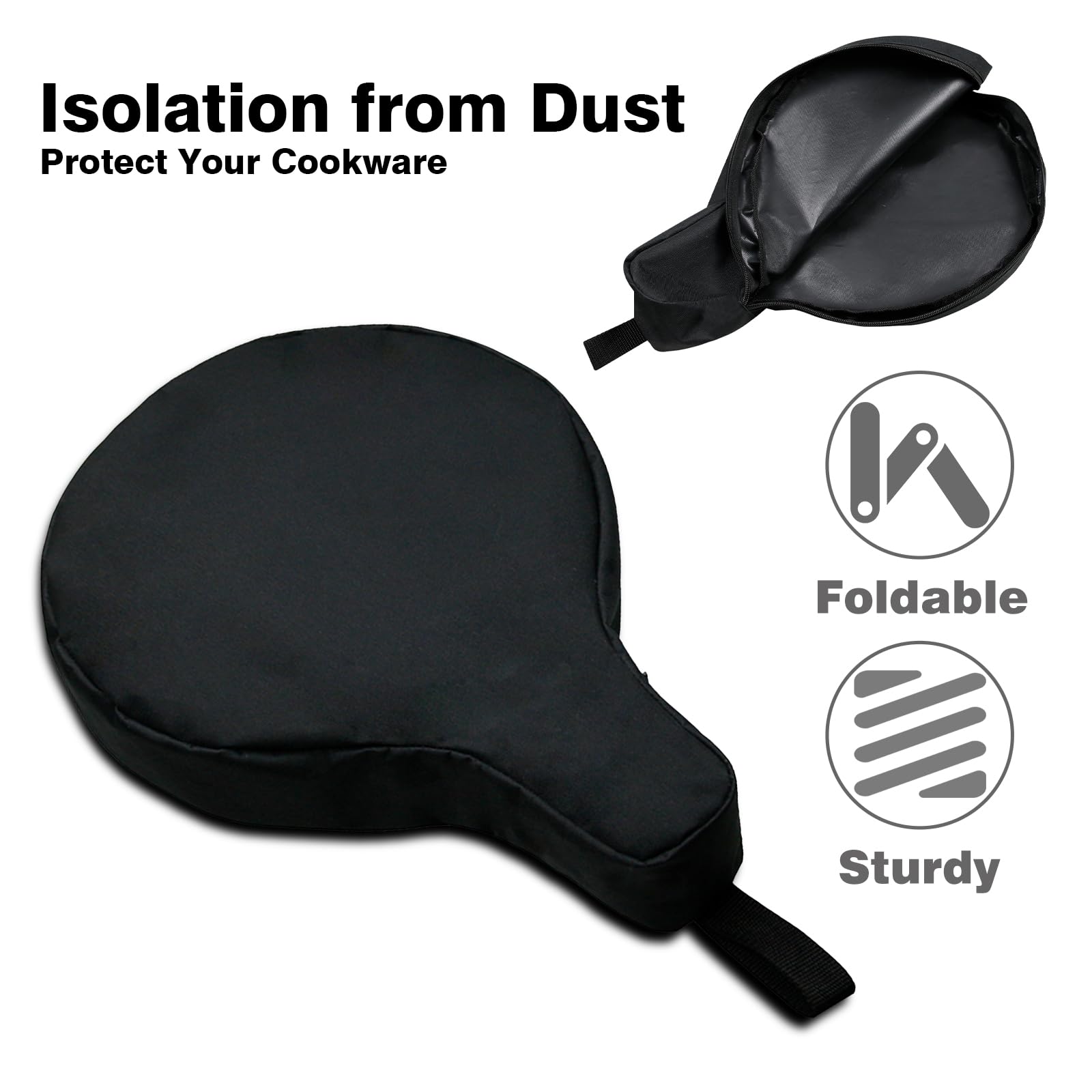 Cast Iron Skillet Bag, Witstep Frying Pan Storage Bag Fits 8/10/12 In Skillets Waterproof Camping Cast Iron Skillet Travel Carry