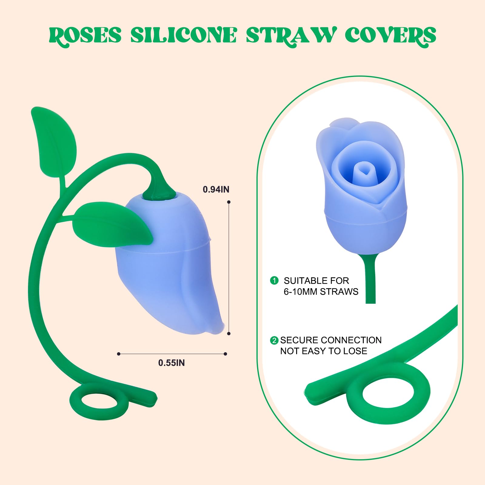 Straw Toppers for Stanley Cup, Cute Straw Cover Cap Compatible with 20 30 40 Oz Tumbler and Water Bottles, 6 8 10mm Straw Access