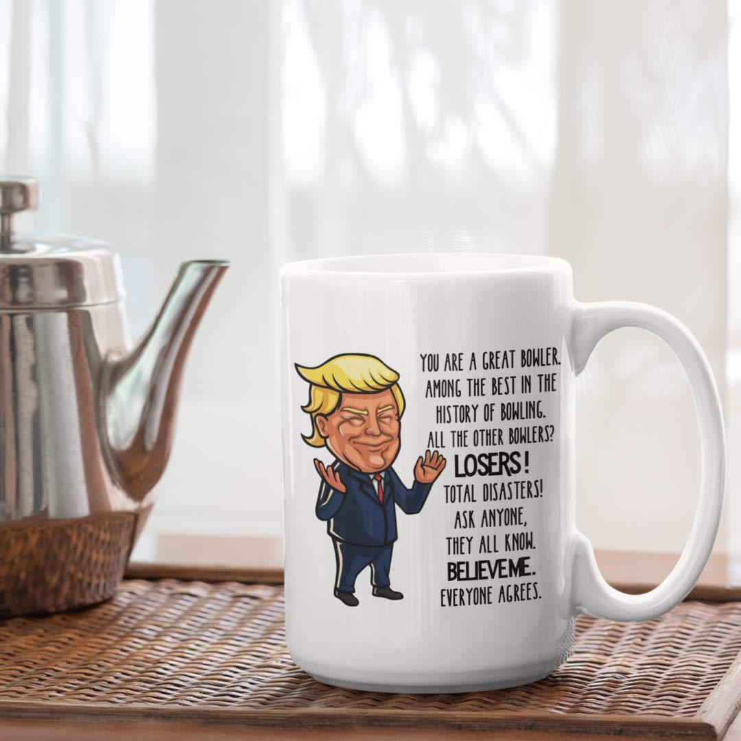 Trump Bowler Mug For Bowling Lovers Funny Coffee Comment Tea Cup Gag Gifts For Men And Women
