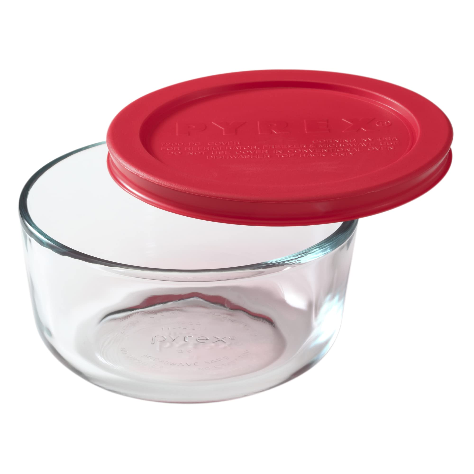 Pyrex Simply Store 2-Cup Single Glass Food Storage Container With Lid, Non-Pourous Round Meal Prep Container, Bpa-Free , Dishwas