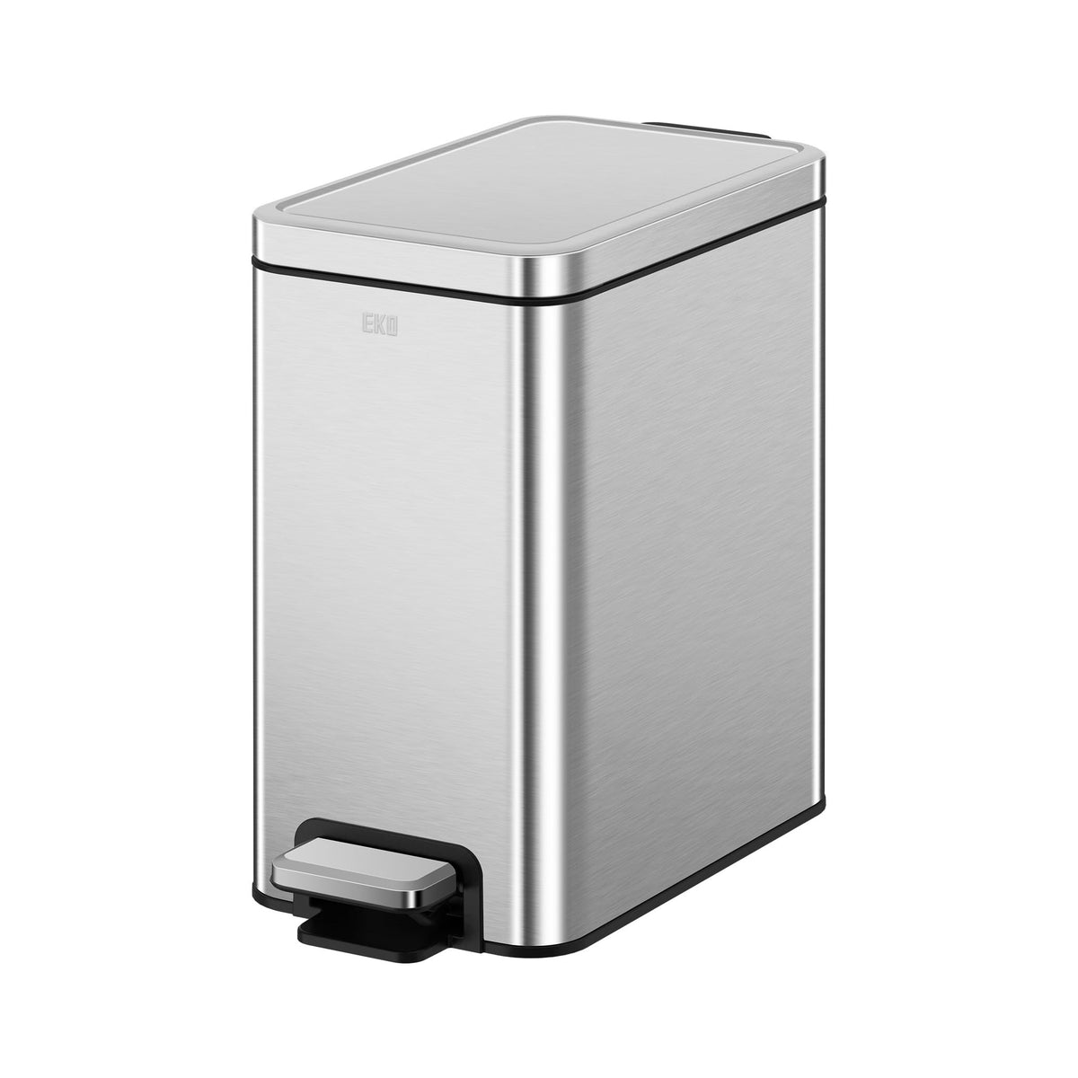 Eko Small Bathroom Trash Can With Lid Soft Close, Step Pedal, 6 Liter / 1.6 Gallon Stainless Steel Garbage Can With Removable In