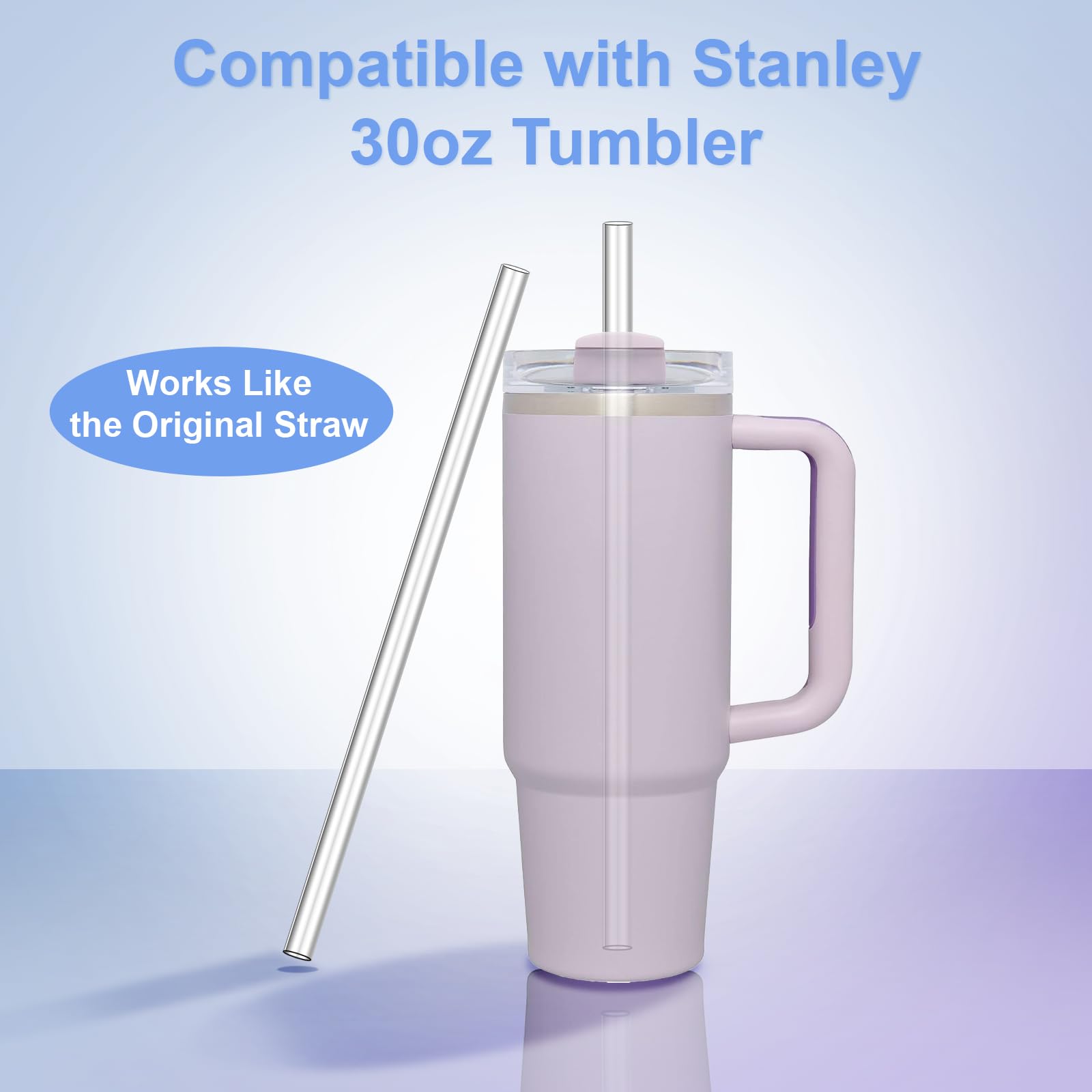 Reusable Straws 30 Oz Tumbler,Plastic Replacement Straws For Stanley 30 Oz Tumbler,6 Pack Clear Straws For Stanley Cup Accessori