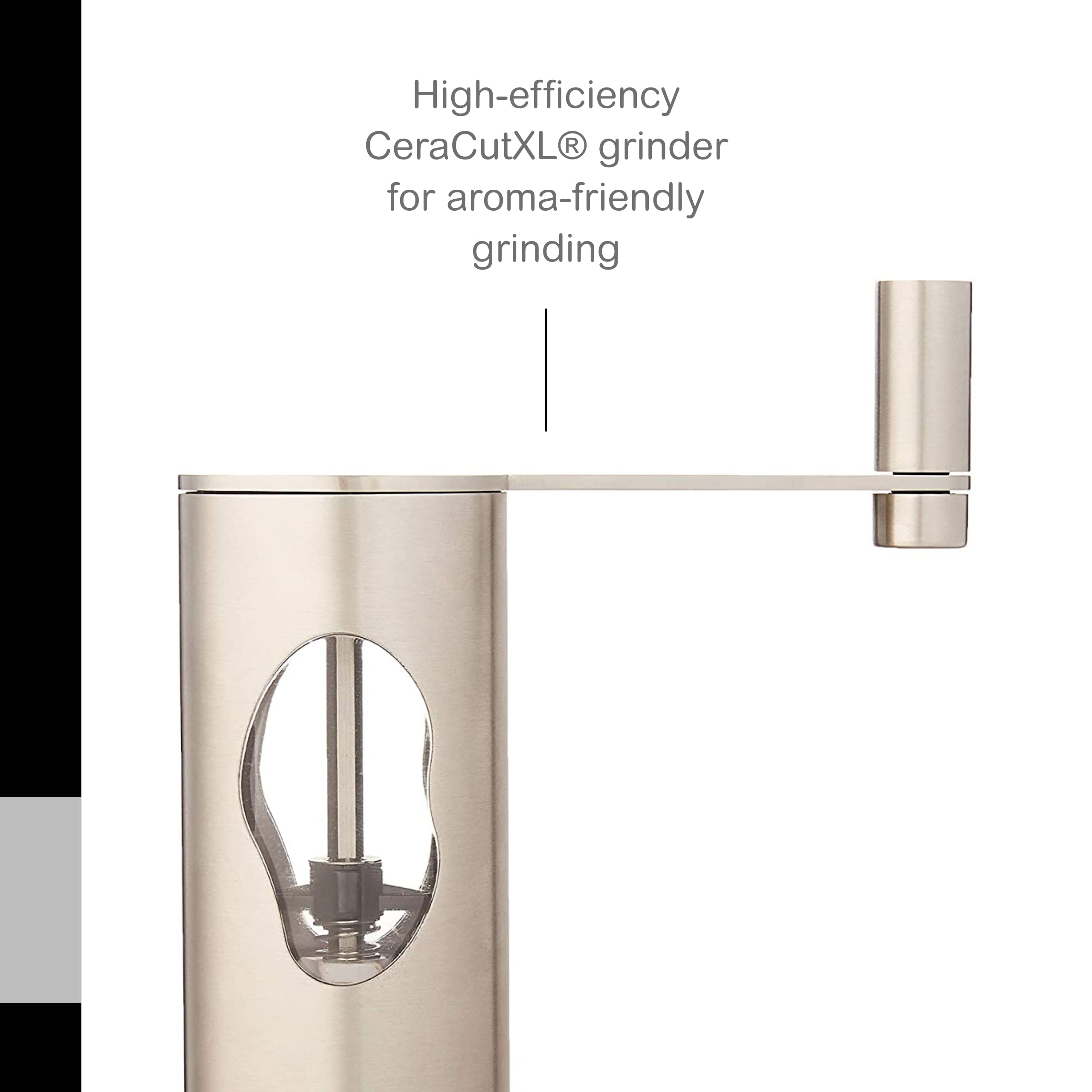 Adhoc Mrs. Bean Stainless Steel Coffee Grinder With Adjustable Coarseness Settings - Manual & Portable Coffee Bean Grinder - Sta