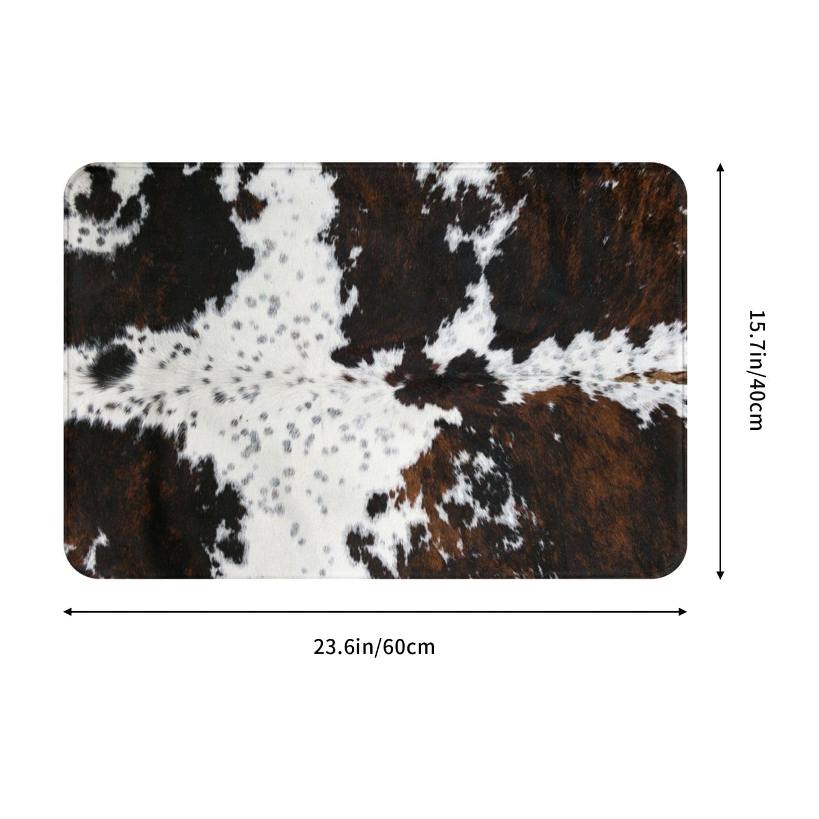 Western Cowhide Cow Print Bath Mats For Bathroom, Soft Absorbent Cow Bath Rug Non-Slip Floor Rug Carpets For Kitchen Bathroom La