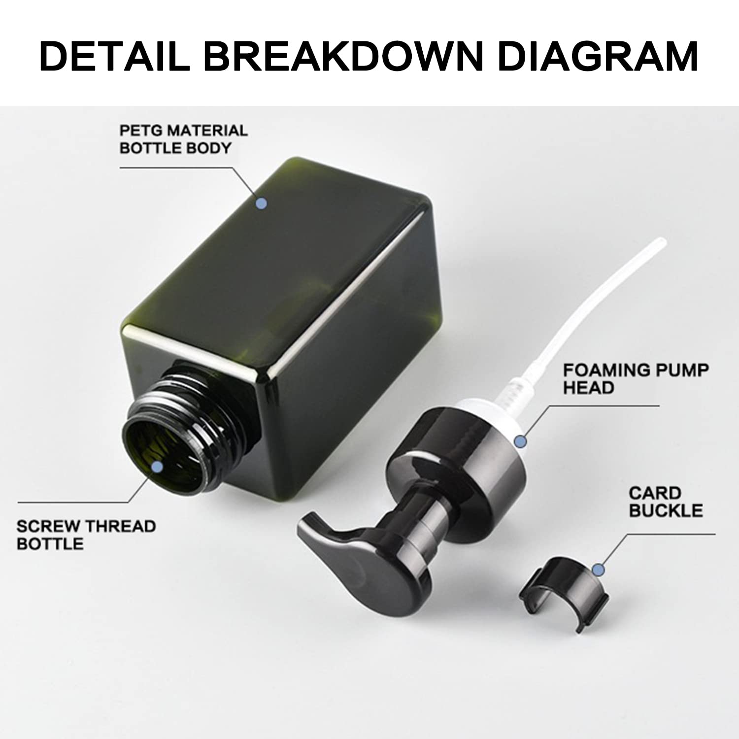 2 Pcs-Foaming Soap Dispenser, Hand Soap Dispenser, Refillable Foam Liquid Hand Soap Empty Plastic Pump Bottle Container For Bath