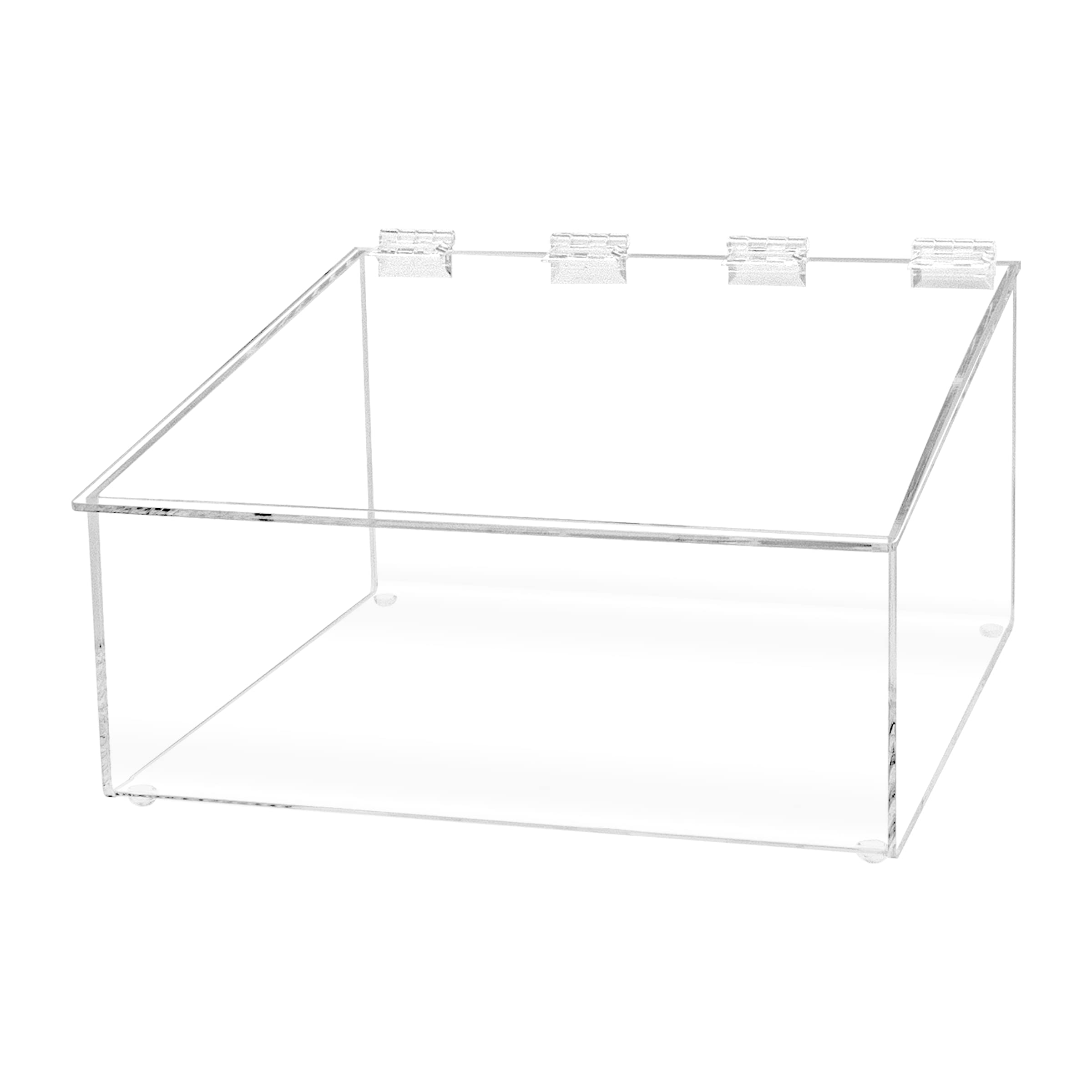 Marketing Holders Acrylic 10   W Bread Pastry Bin Top Opening Dry Food Baked Goods Candy Display Clear Plexiglass Hinged Lid For