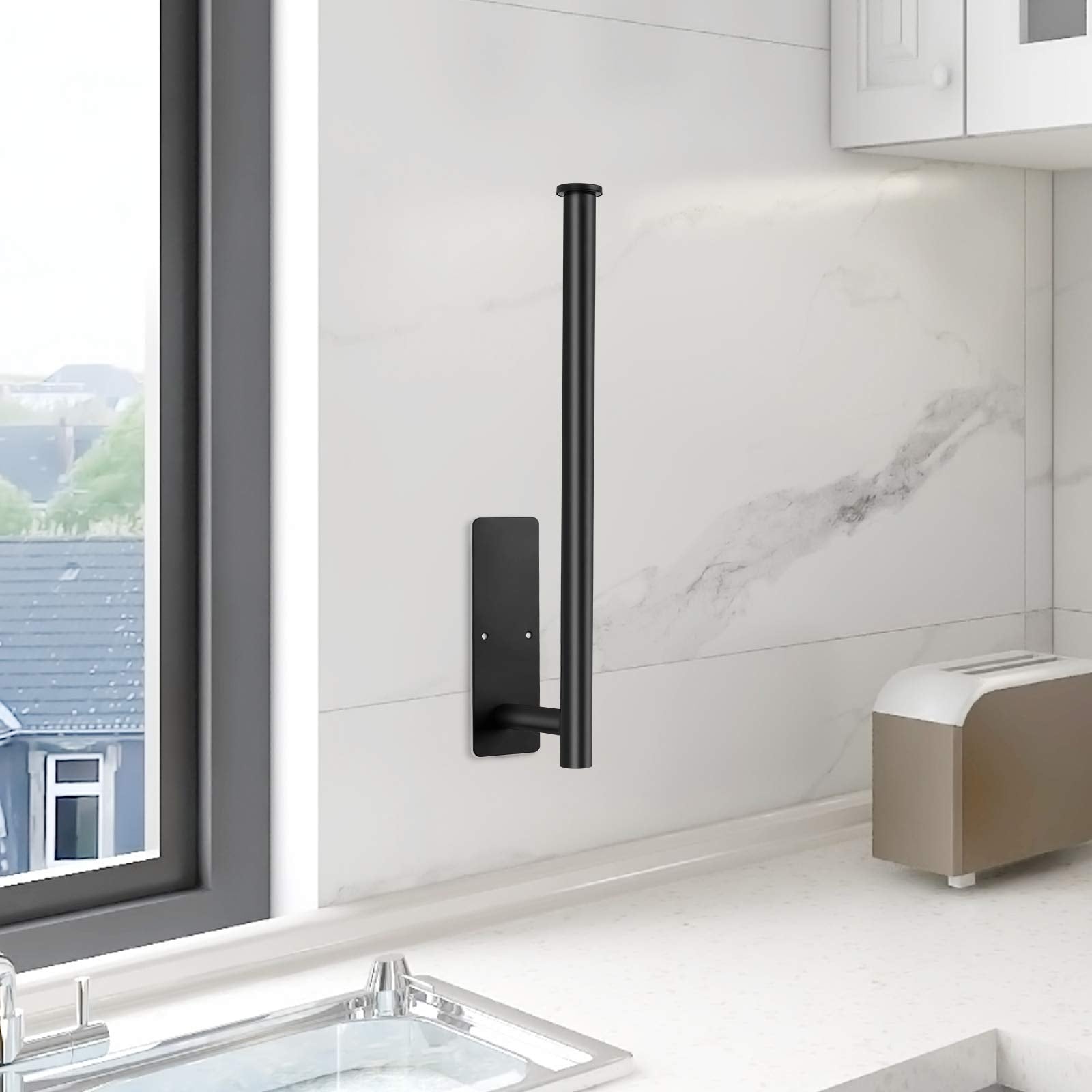 Paper Towel Holder - Self Adhesive Or Drilling, Under Cabinet Rack, Sus304 Stainless Steel Wall Mount Towel Holder For Kitchen,