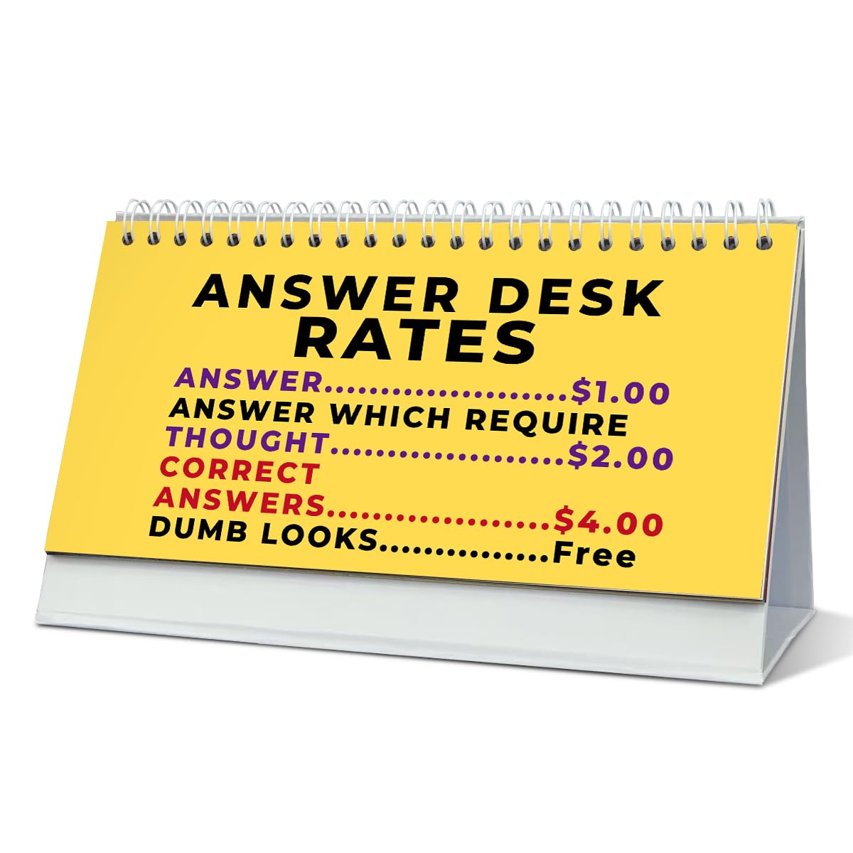 Funny Answer Desk Rates Sign 30 Different Flip-Over Messages for Office Desk Accessories Administrative Professional Day Office 