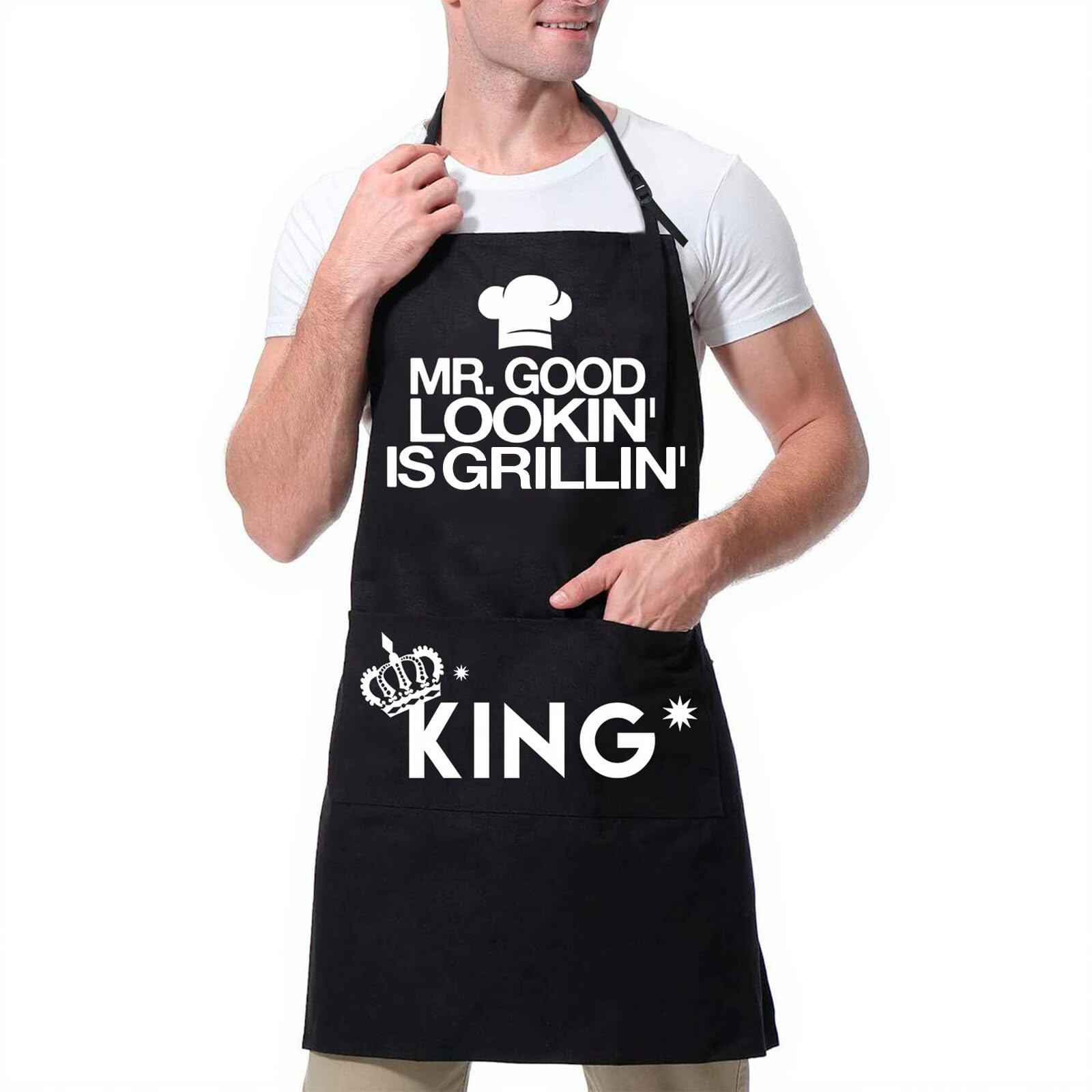 Funny Apron For Men Mr Good Looking Is Cooking King Bbq Fathers Day Gifts For Men