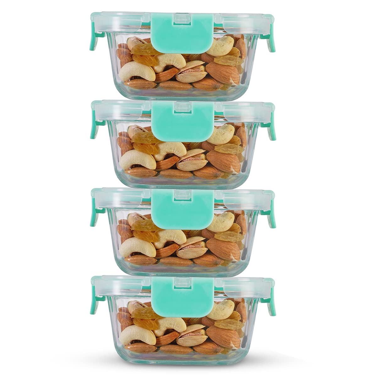 Allo Foodsafe Glass Containers With Lids, Lunch Boxes For Office, Microwave Safe Containers, Borosilicate Meal Prep Glass Food S
