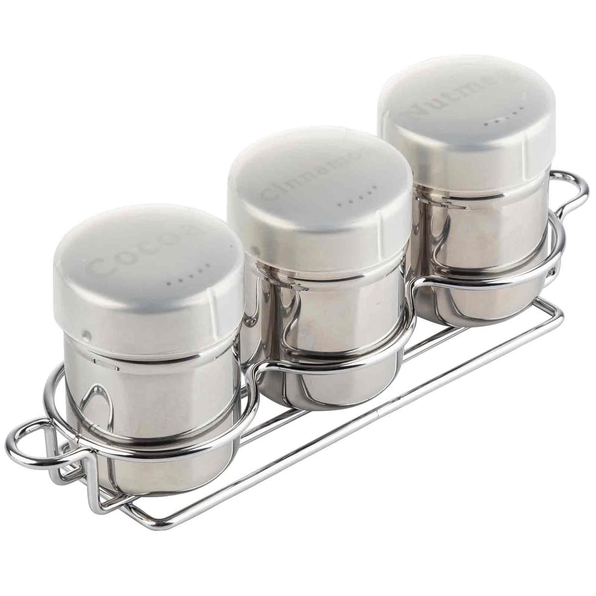 Tablecraft 11054 Mirror Finish Coffee Shaker 3-Piece Set With Rack, 10.13-Inch Length, 6 Oz