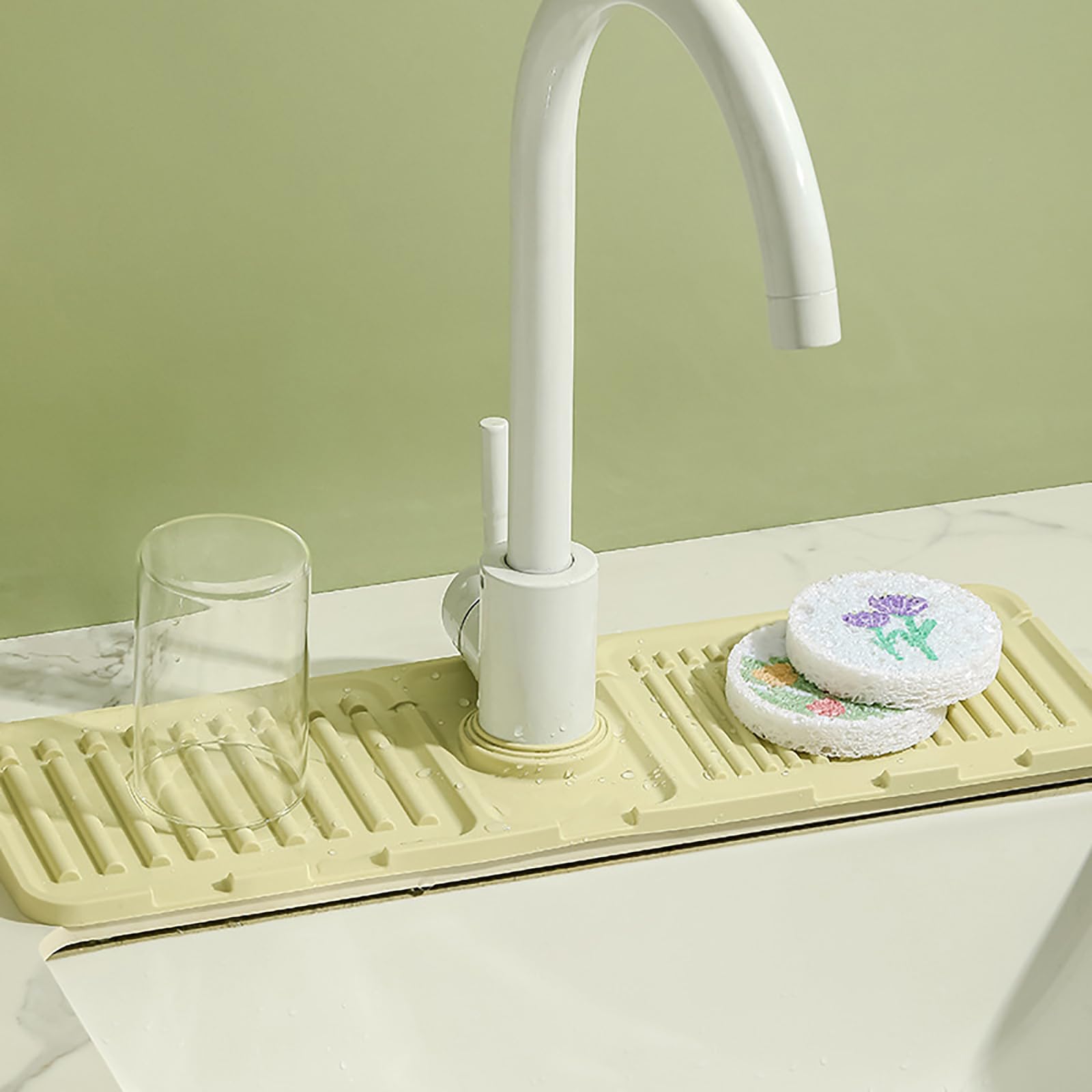 Faucet Mat For Kitchen Sink - 2024 Upgraded Premium Silicone Splash Guard With Fast Drying Properties - Protective Sink Tray Ide