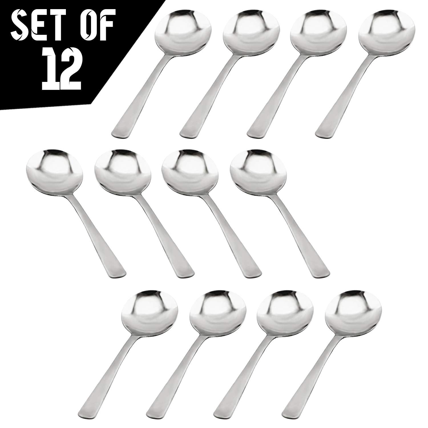 Update International Bouillon Spoons - Windsor Series [Set Of 12]