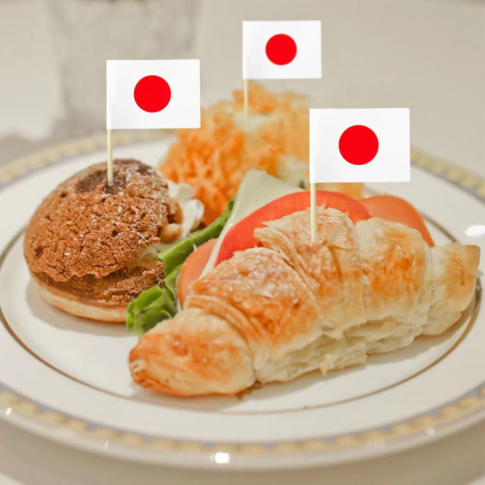 Japan Flag Japanese Small Toothpick Mini Cupcake Flags Decorations (100 Pcs)