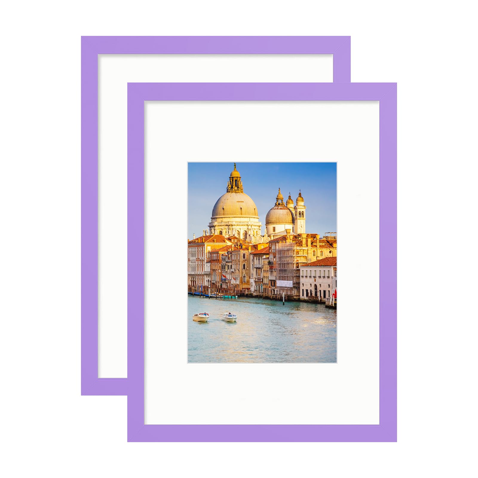 wyooxoo 13x19 Picture Frame Made of Solid Wood Purple Photo Frames Display Pictures 11x17 with Mat or 13 x 19 Without Mat Colorf