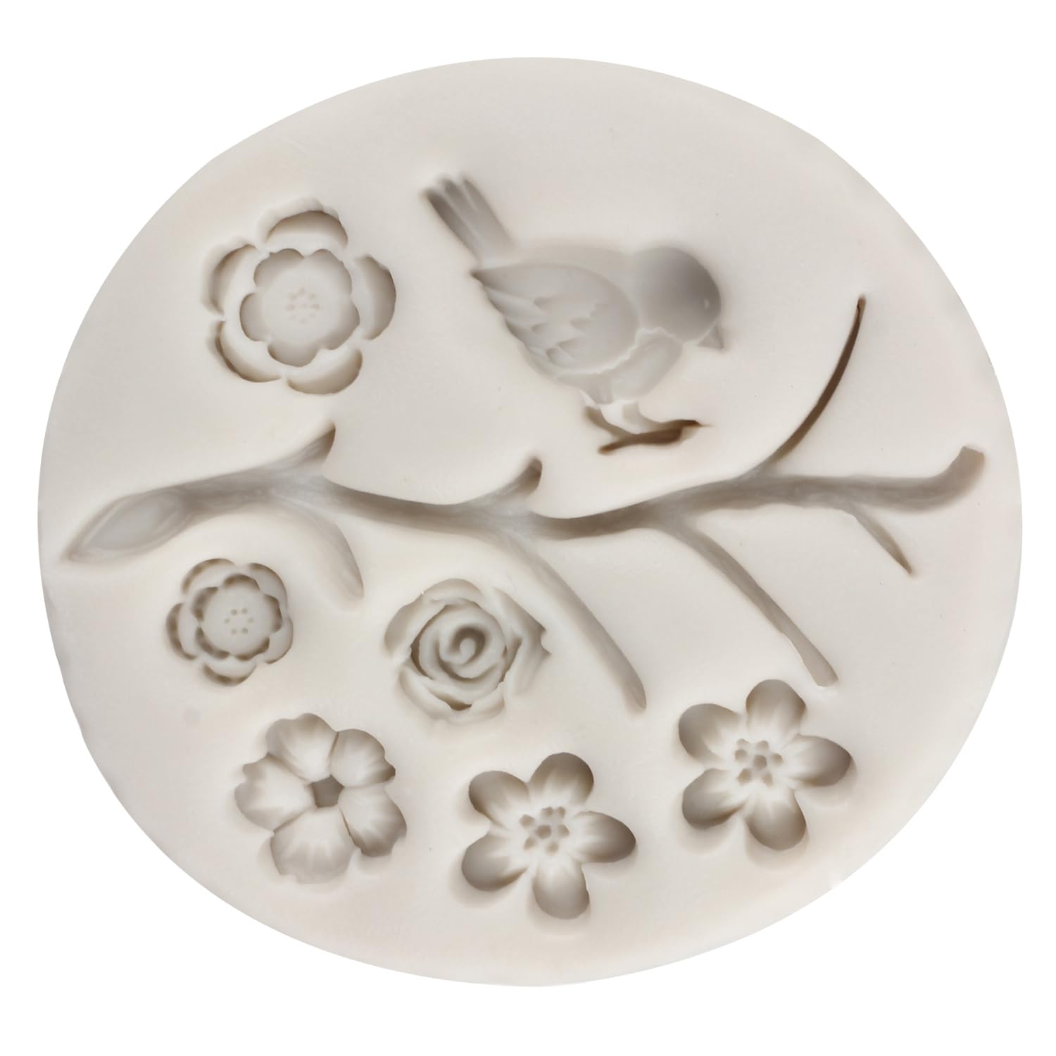 Mypracs Bird Silicone Molds Tree Branch Fondant Mold Flower Leaf Chocolate Mold For Sugar Cake Decoration Cupcake Topper Candy P