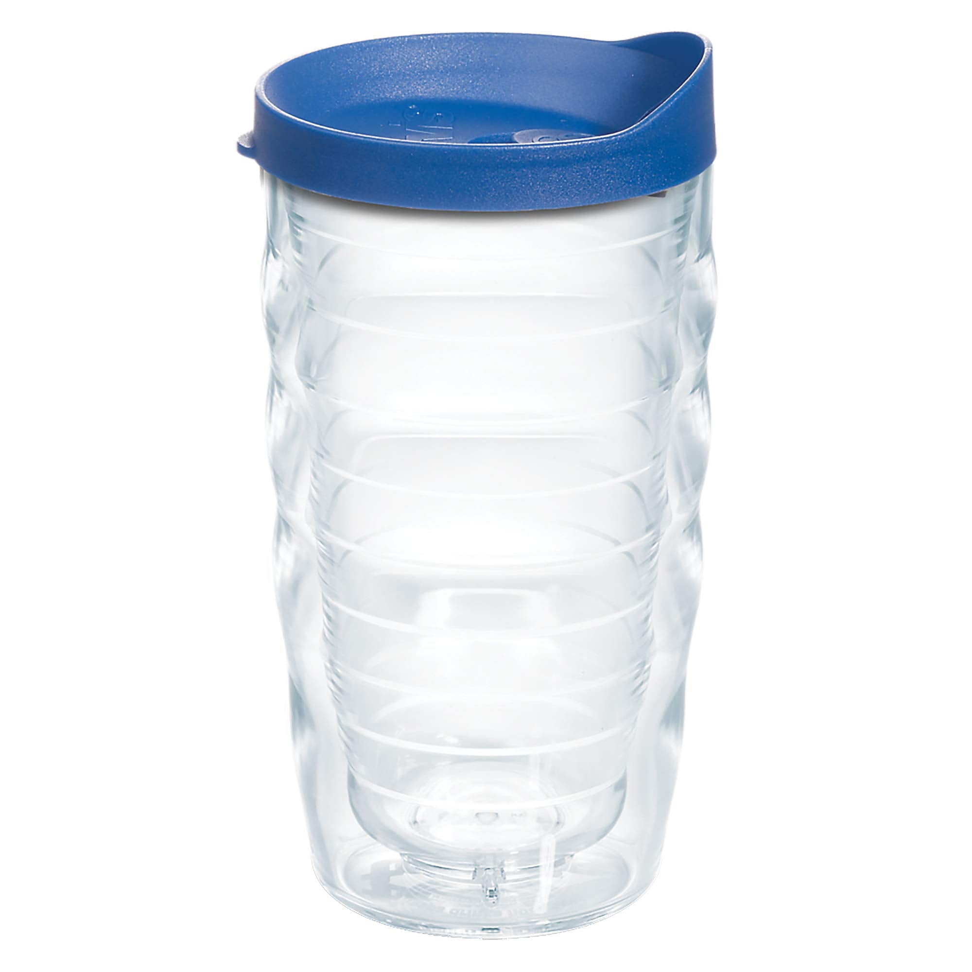 Tervis Clear & Colorful Lidded Made In Usa Double Walled Insulated Tumbler Travel Cup Keeps Drinks Cold & Hot, 10Oz Wavy, Blue L