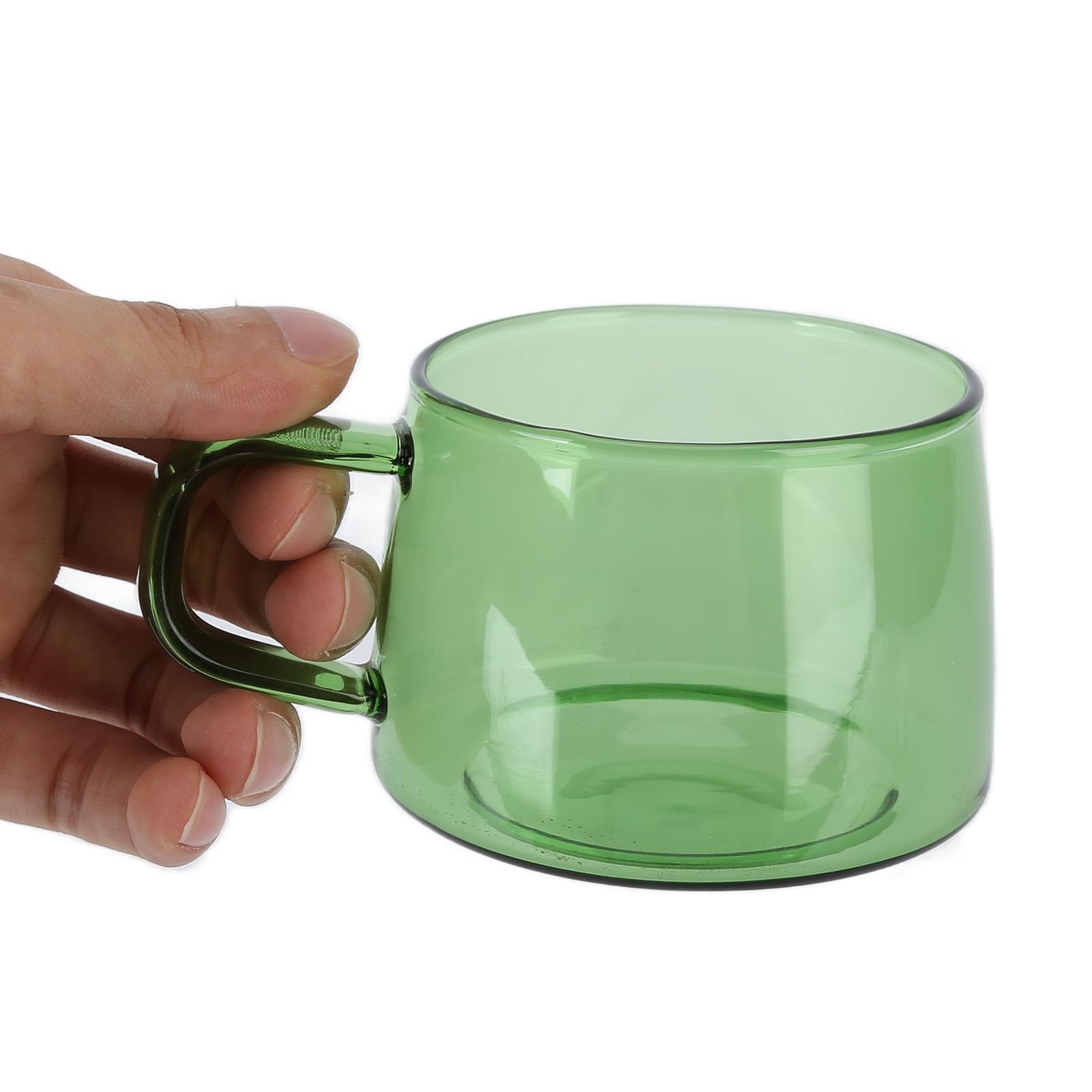 Tomedny Glass Coffee Mug with Handle, Clear Borosilicate Glass Teacups 250ML Transparent Water Cup Juice Tea Cup Milk Mug for Es