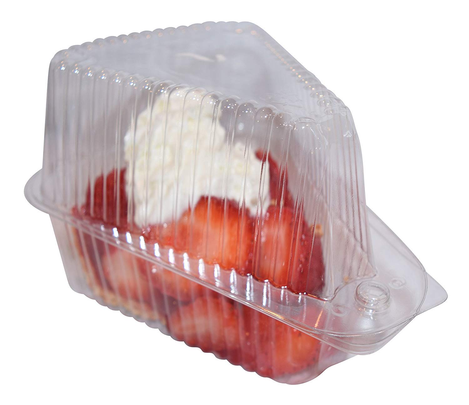 Ja Kitchens Hinged, Clear Single-Slice Pie/Cake/Cheesecake Container (High Dome Lid) - 20 Pieces