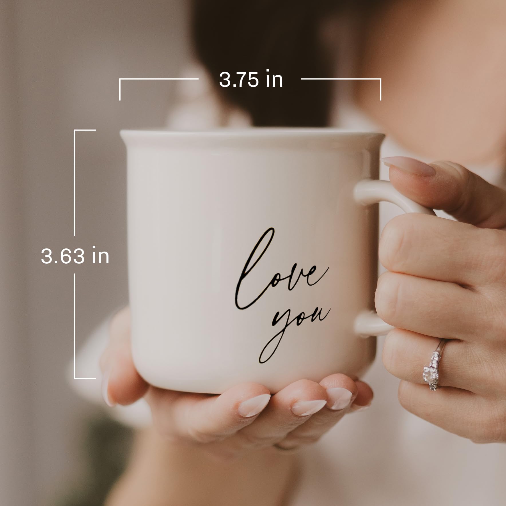 Sweet Water Decor Love You Coffee Mug, 11 oz Ceramic Cup, Dishwasher & Microwave Safe, Cute Mug for Moms, Wife & Grandma, Mother