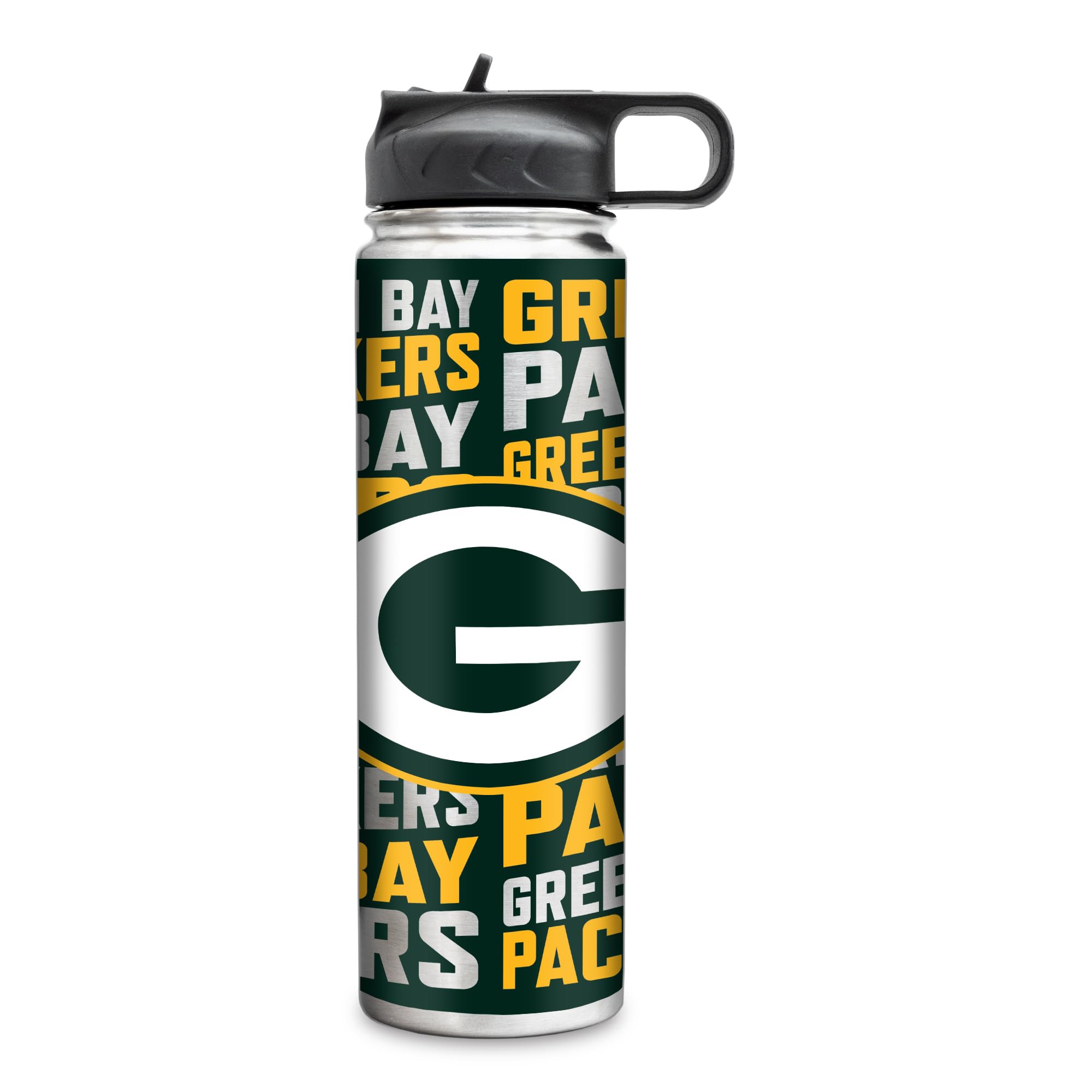 Rico Industries NFL Football Green Bay Packers 22oz Stainless Steel Tumbler with Lid - Great For Coffee, Tea, Water or Cocktails