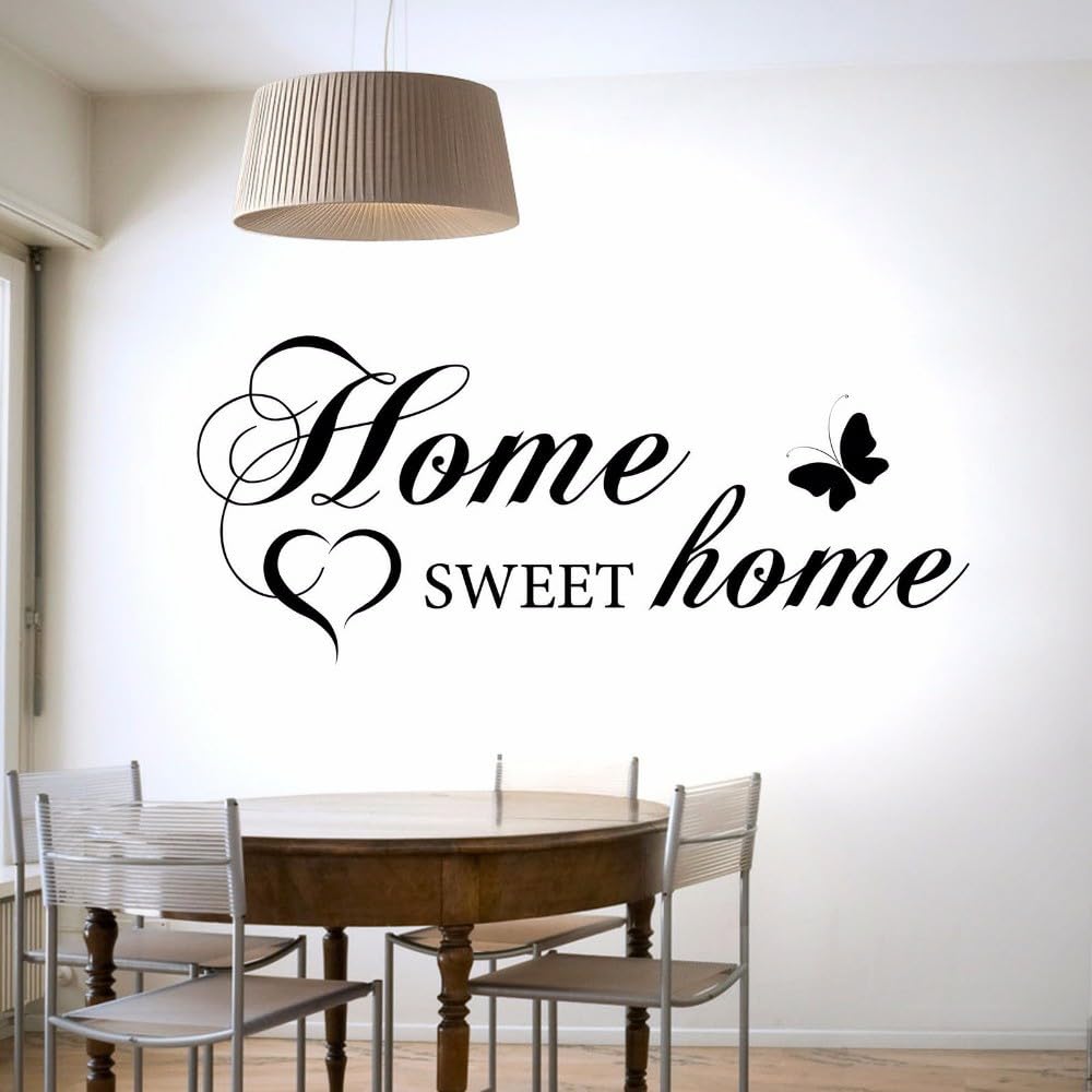 Gadgets Wrap Wall Decal Vinyl Sticker Sweet Home Heart Butterfly For Office Home Wall Decoration