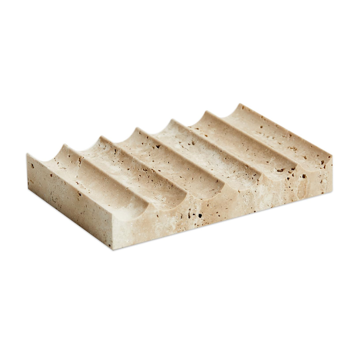 Phinilux Luxury Travertine Soap Dish Marble Jewelry Ring Tray - Rectangle Marble Soap Tray & - Self Draining Soap Holder For Bat