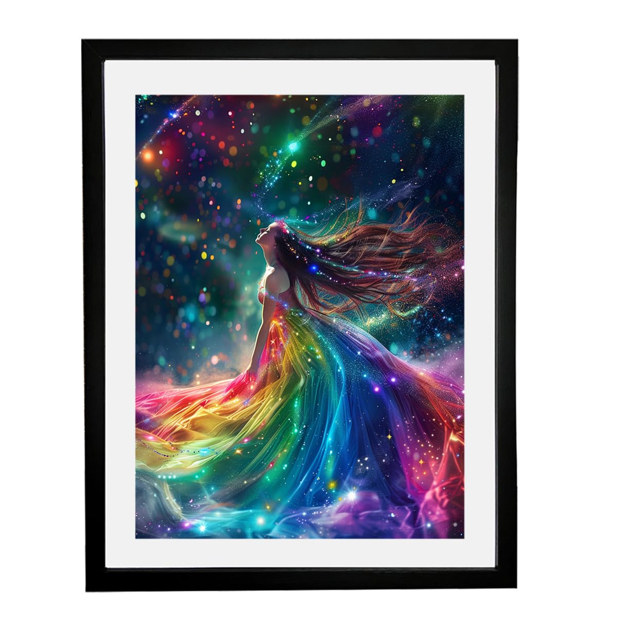 Betionol Diamond Painting Frames, Display 12x16in/30x40cm Diamond Painting Pictures or Photos, Black Natural Solid Wood Picture 