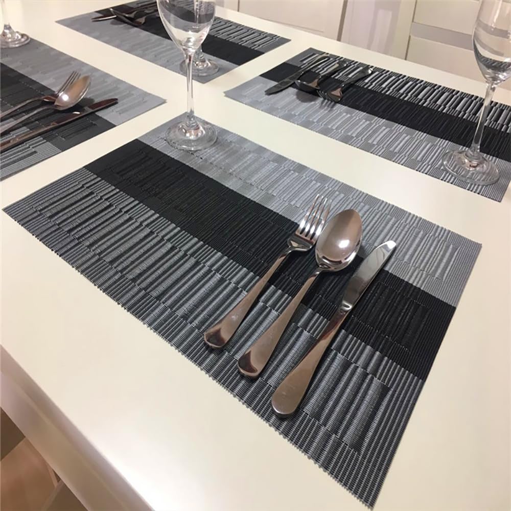 Pigchcy Christmas Placemats Snowflake Woven Heat Resistant Placemats Washable Easy To Clean Table Mats For Dining Room And Decor