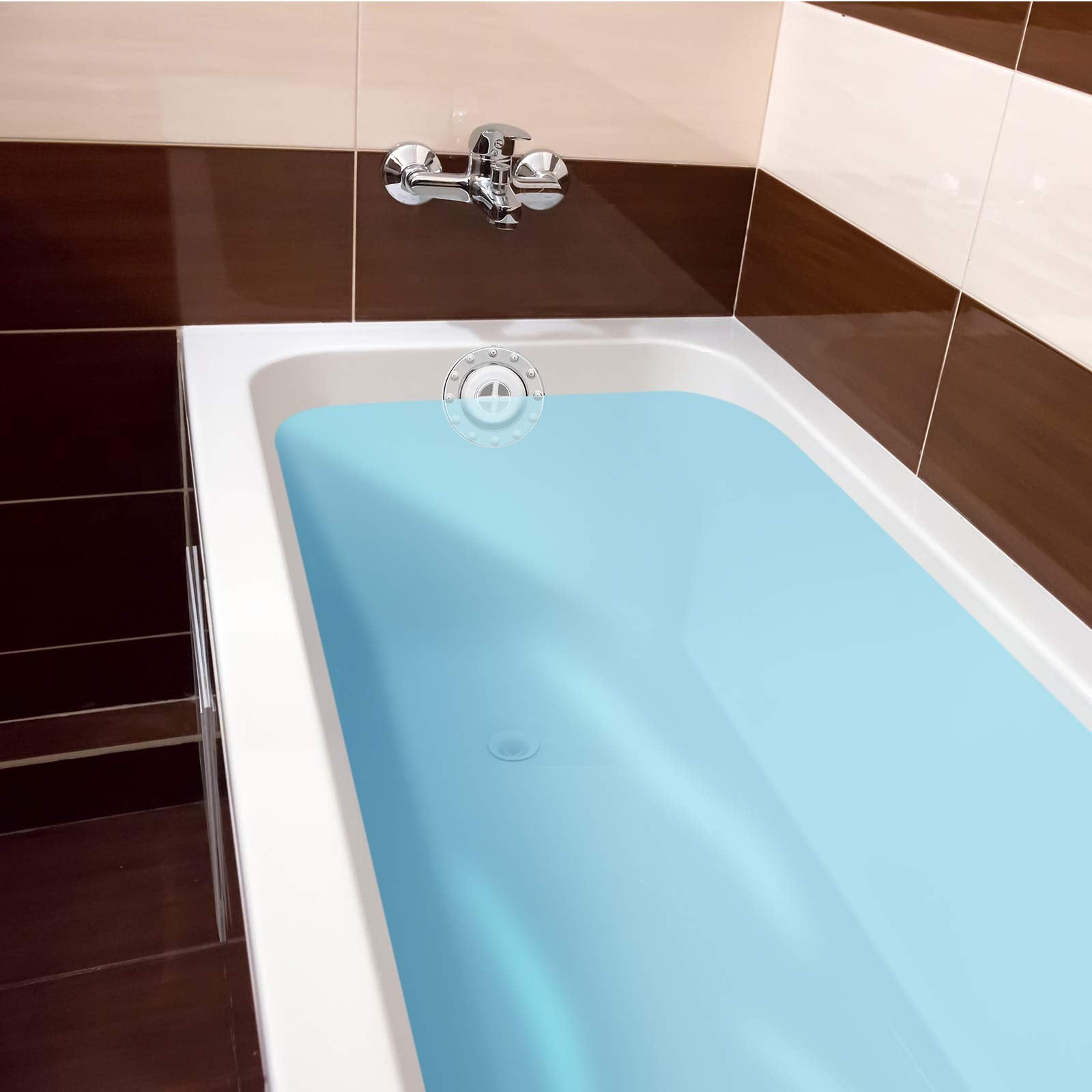 Jetec 2 Pack Bathtub Stoppers Bathtub Overflow Drain Cover 6.1 Inch Transparent Pvc Bath Stoppers Overflow Drain Cover Plug For