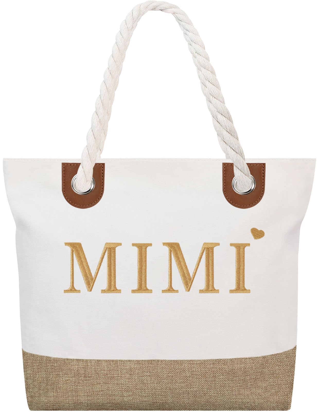 GhvyenntteS Mimi Gifts, Birthday Gifts for Mimi, Mimi Bag with Zipper, Personalized Beach Tote Bag - Perfect for Birthday, Mothe