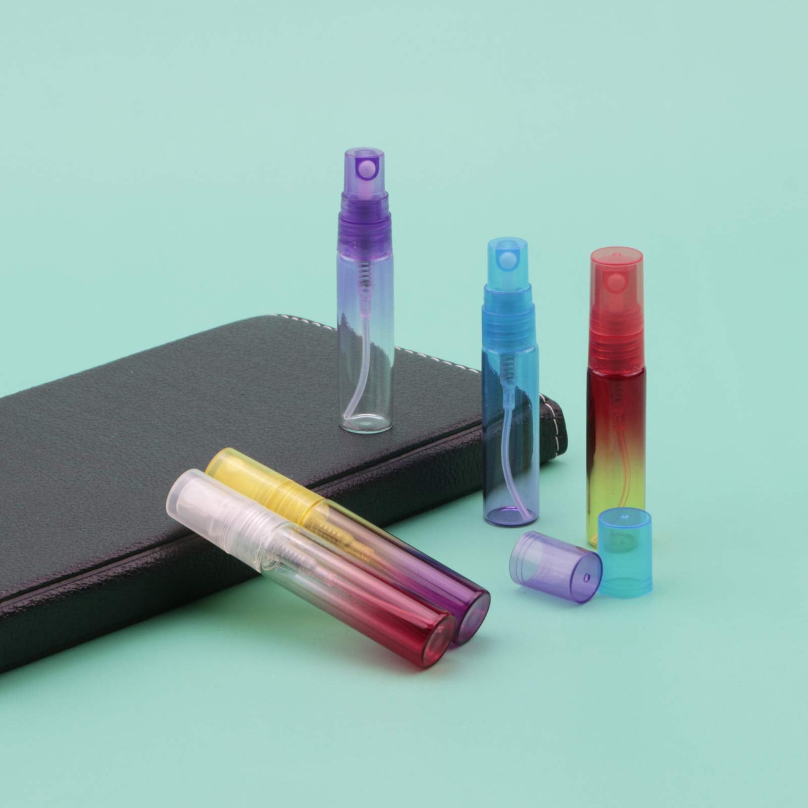 Kesell 20Pack Mini Perfume Spray Bottles 5Ml Colorful Glass Fine Mist Sprayer Empty Spray Bottles Refillable Container Perfume A