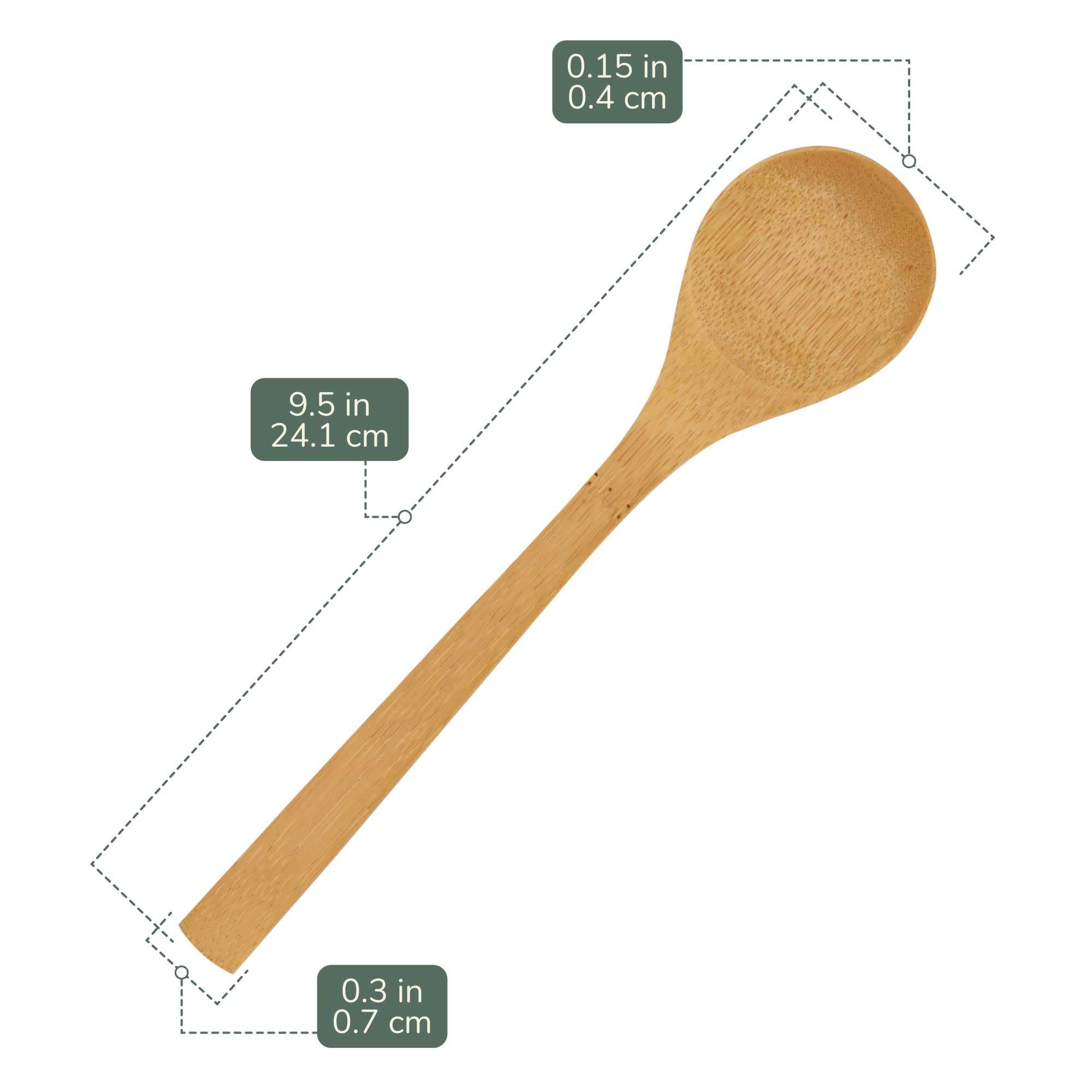 Bamboomn 8'' Reusable Solid Bamboo Soup Spoon - Dining Flatware - Kitchen Utensils - 30 Pcs