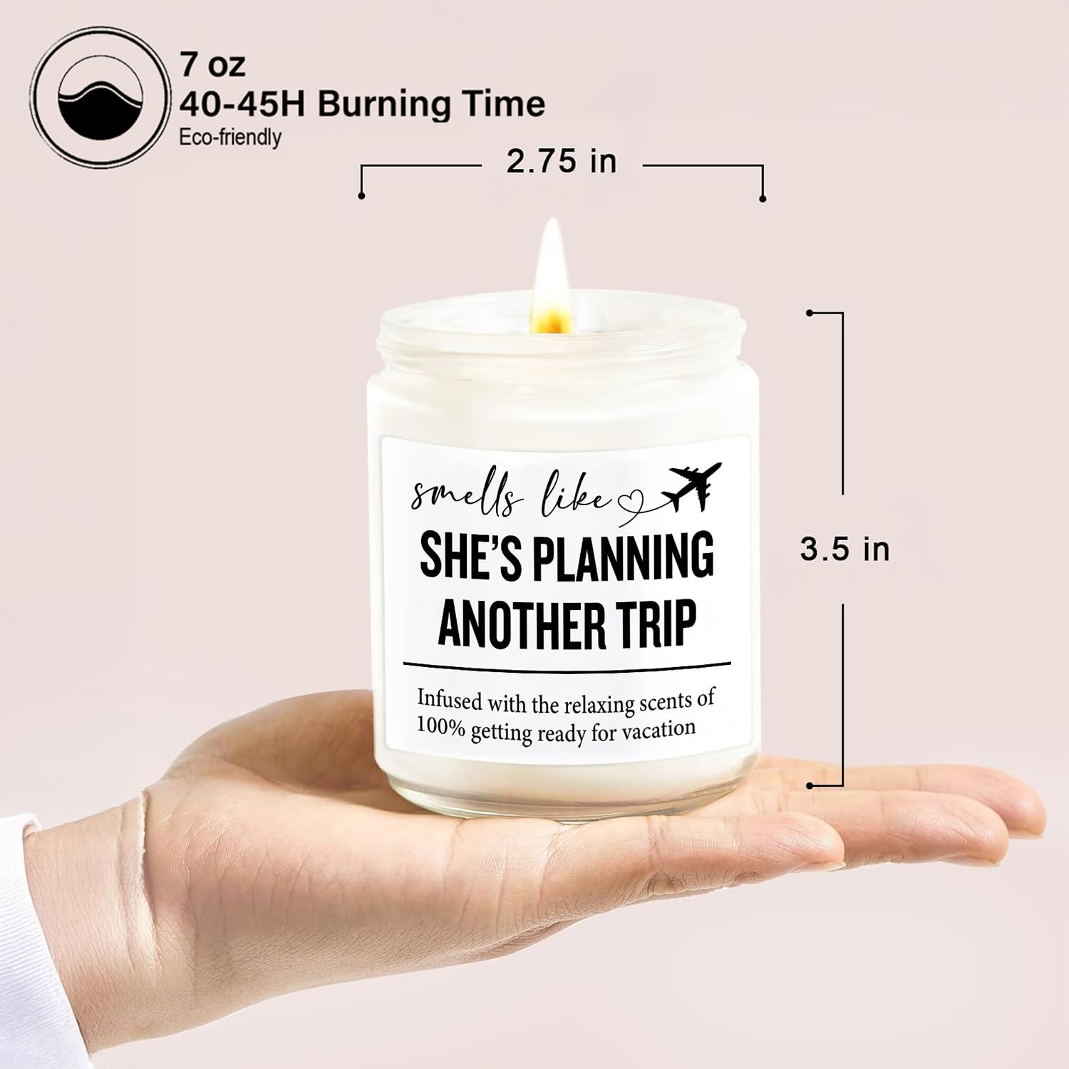 Travel Gifts for Women - 7OZ Scented Candle & Makeup Bag | Unique Gift for Women, Relaxing Aromatherapy, Stylish Cosmetic Bag fo