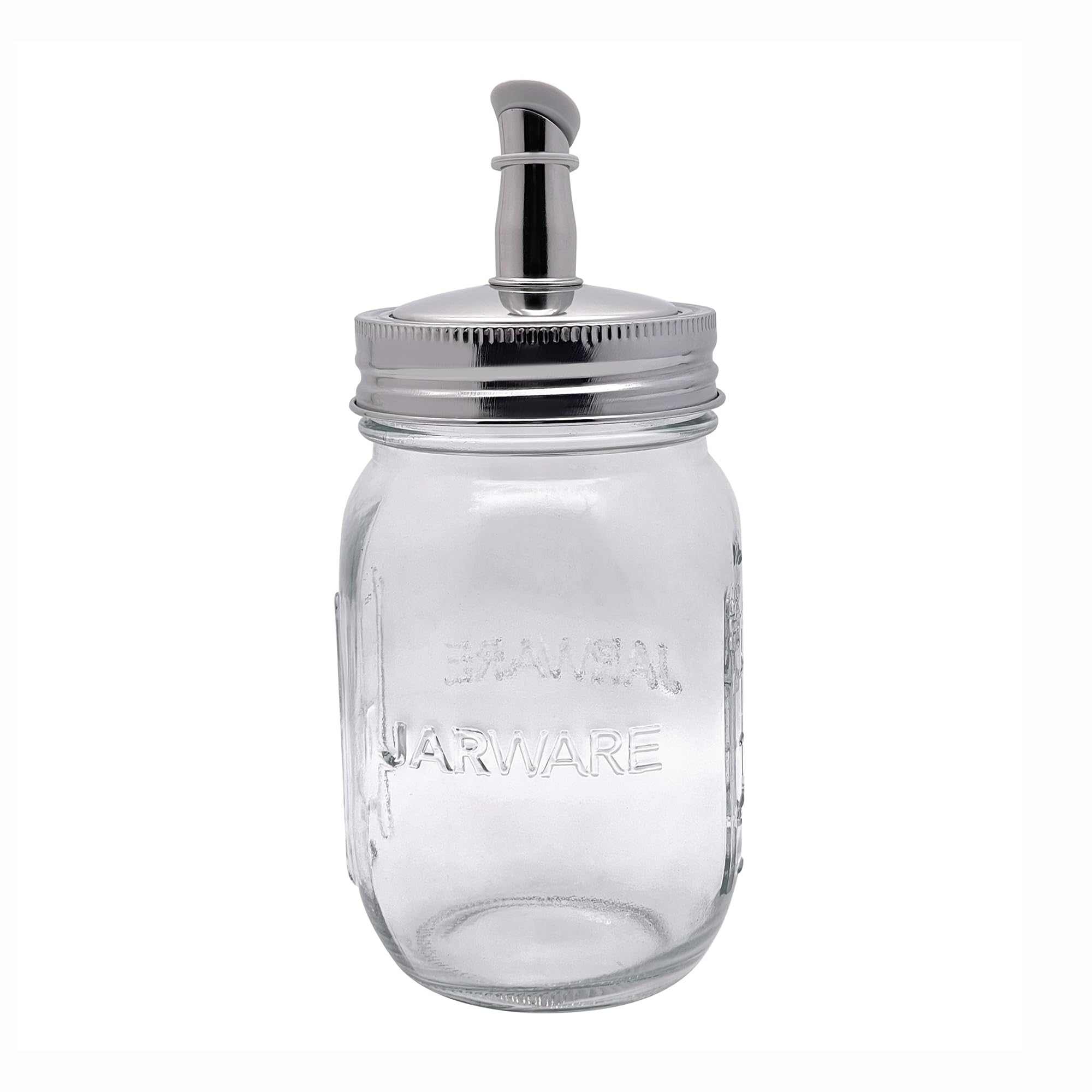 Jarware Glass Mason Jar & Oil Cruet Lid, Jar & Stainless Steel Oil Cruet