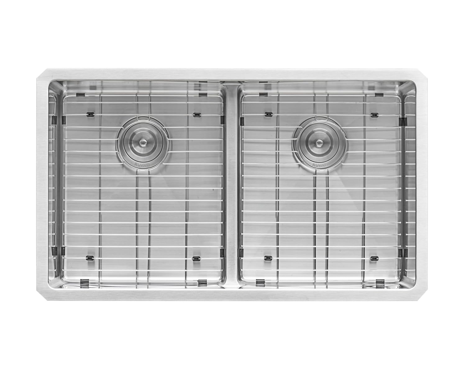 Ruvati 30-Inch Low-Divide Undermount Tight Radius 50/50 Double Bowl 16 Gauge Stainless Steel Kitchen Sink - Rvh7355