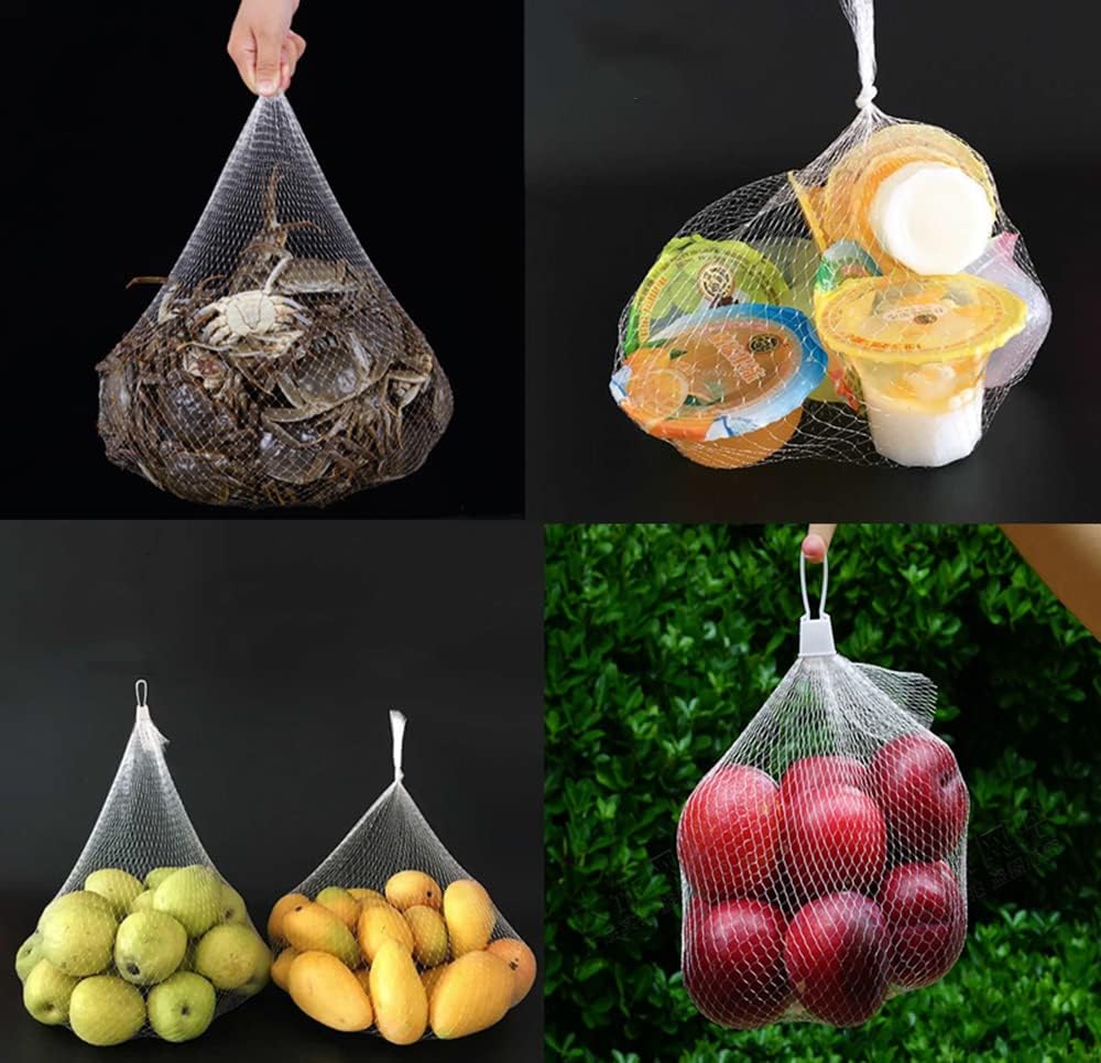 Bryhzkcm 100 Pieces Nylon Mesh Net Bags Reusable Mesh Bags, Seafood Boiling Bags,Fruit And Vegetable Produce Packaging Net,24 In