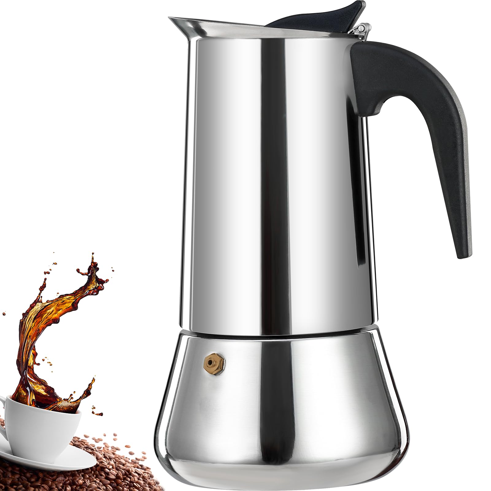 Ditosh 12 Cup 600 Ml 20 Oz Stovetop Espresso Maker Stainless Steel Moka Pot Espresso Maker Percolator Italian Coffee Maker Capab