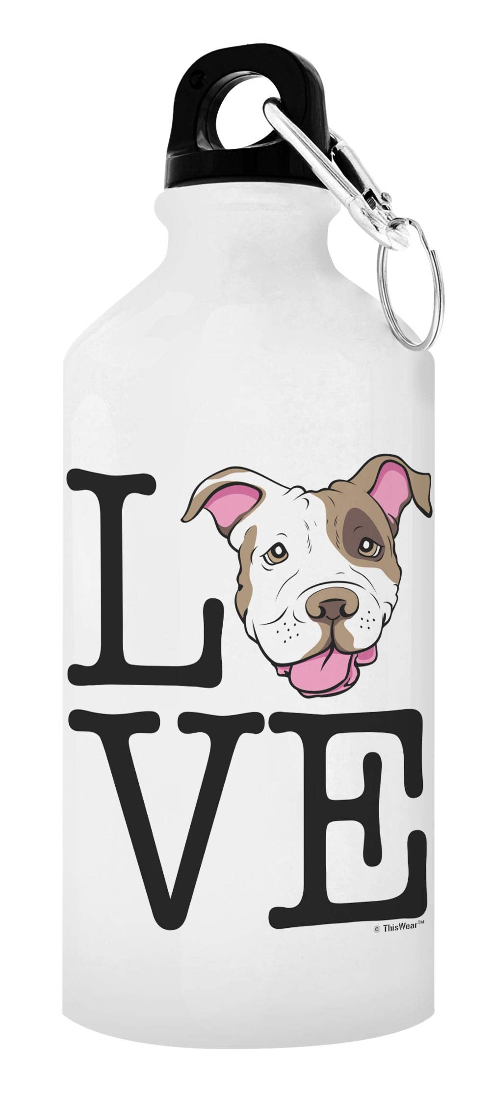 Pitbull Gifts Love Pitbull Water Bottle Dog Dad Gifts Aluminum Water Bottle With Cap & Sport Top White