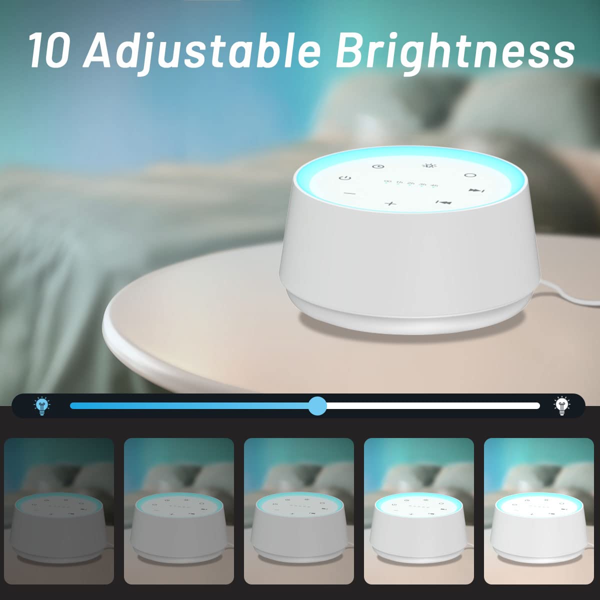 EasyHome Sleep Sound Machine White Noise Machines with 30 Soothing Sounds 12 Adjustable Night Light 10 Adjustment Brightness 36 Levels of Volume 5 Timers and Memory Function Kid AdultTravel