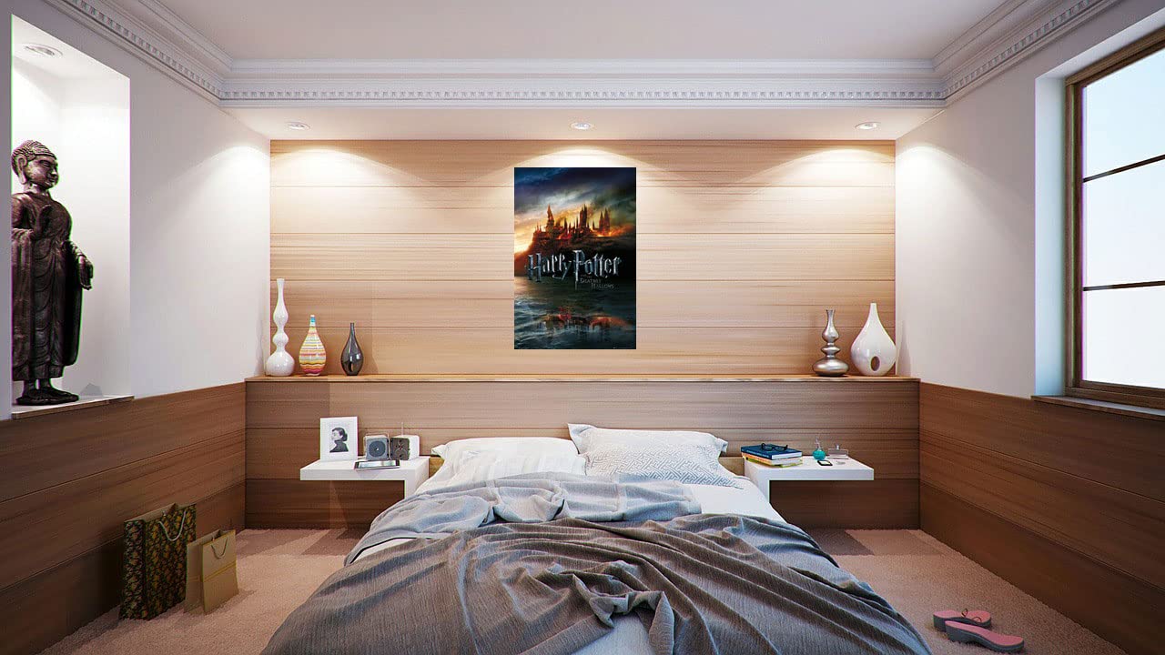 Harry Potter And The Deathly Hallows - Movie Poster (Advance Style - Hogwarts On Fire) (Size: 24 Inches X 36 Inches)