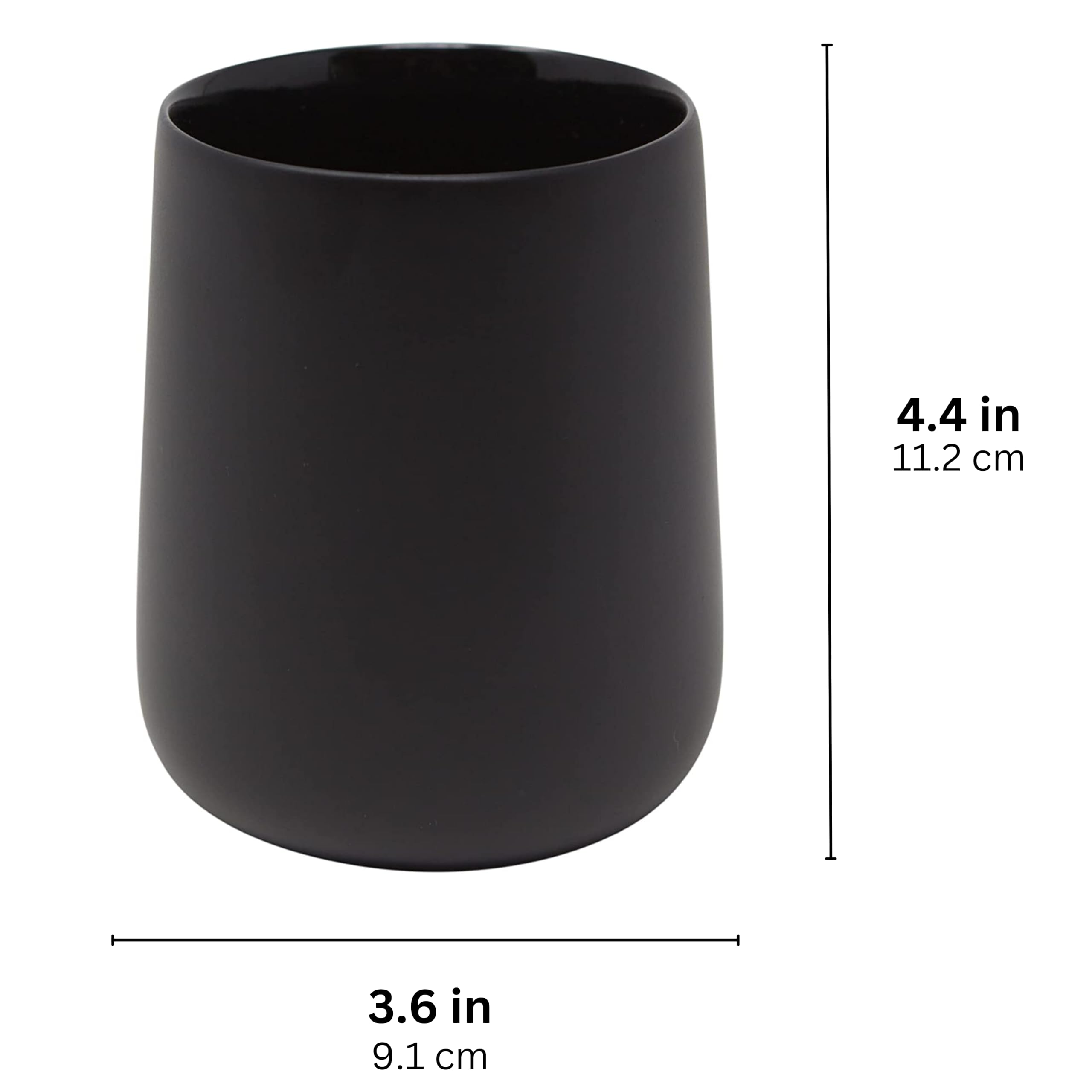 Yew Design Matte Black Toothbrush And Toothpaste Holder And Cup For Bathroom Vanity And Countertop, Round Organizer For Electric