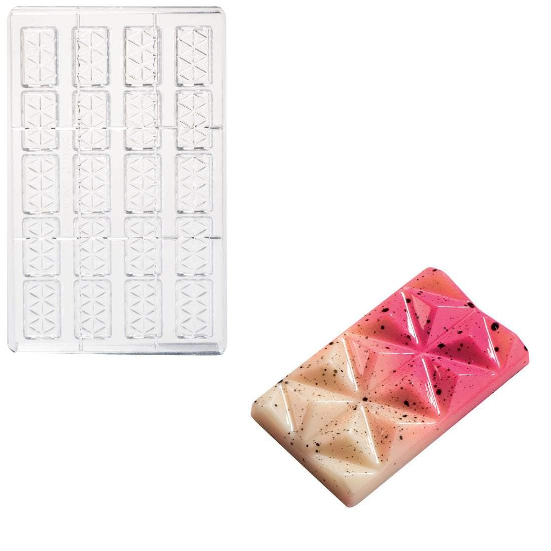 Martellato Ma6002 20 Piece Polycarbonate Napolitain Pyramids Mould, 42 X 25 X 6 Mm, Transparent