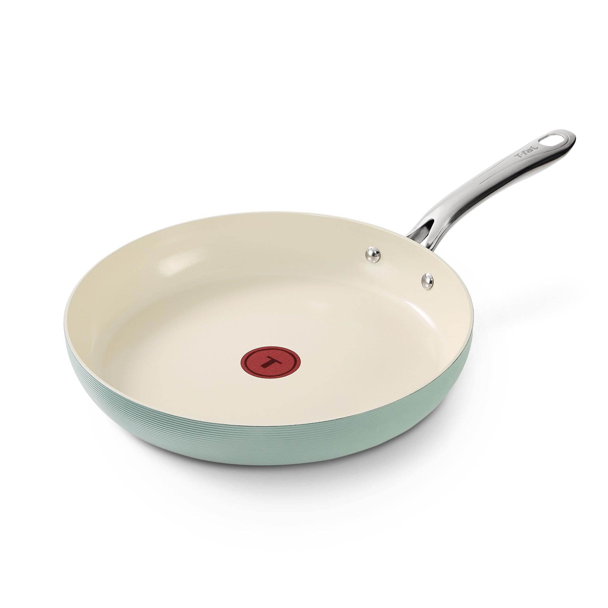T-Fal Inspire Ceramic Frying Pans Nonstick 12 Inch Skillet, Oven Safe to 500F, Cookware Stainless Steel Handle, Mint Green