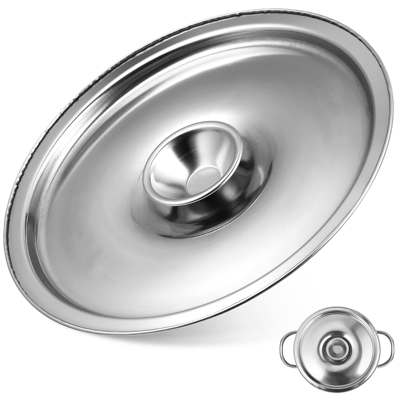 Cabilock 5.5In/14Cm Universal Lid For Pans Pots Cover Seasoning Pot Cover Replacement Accessories Frying Pan Cover And Cast Iron