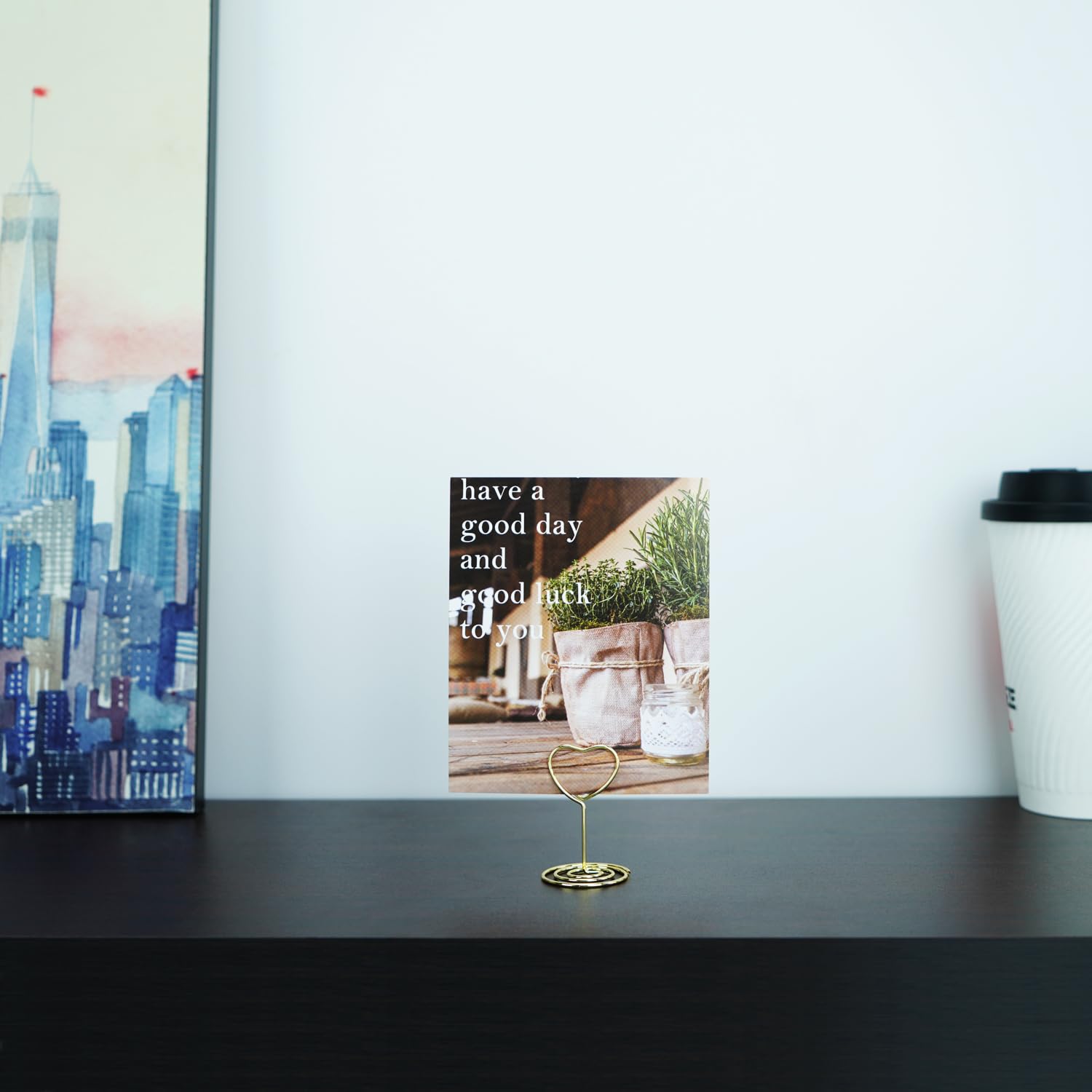 Jofefe 20Pcs Mini Place Card Holder, Table Number Holders, Table Card Holders, Table Number Stands, Heart Shaped Table Sign Pict